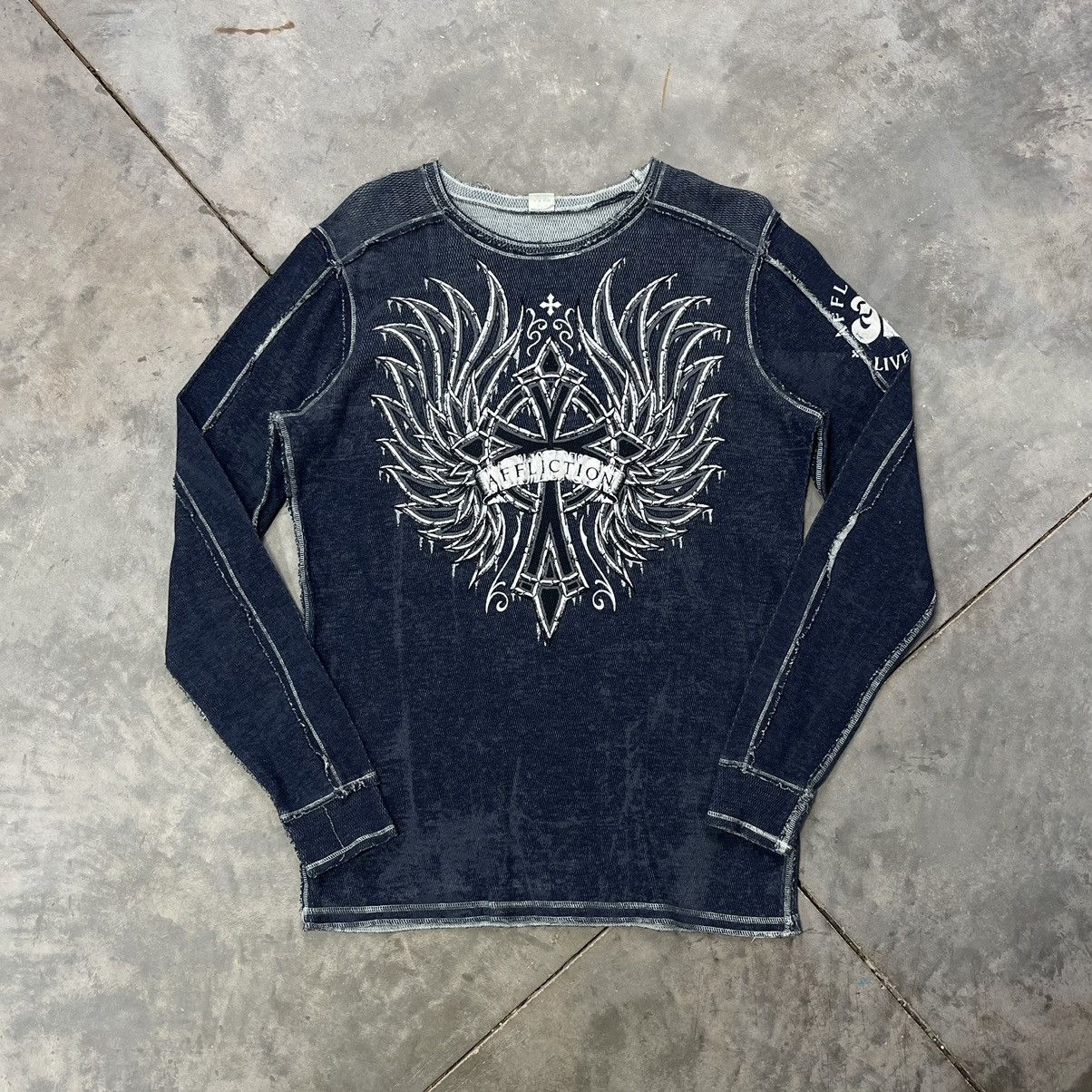 Affliction × Vintage Vintage Affliction Thermal Long Sleeve Shirt 