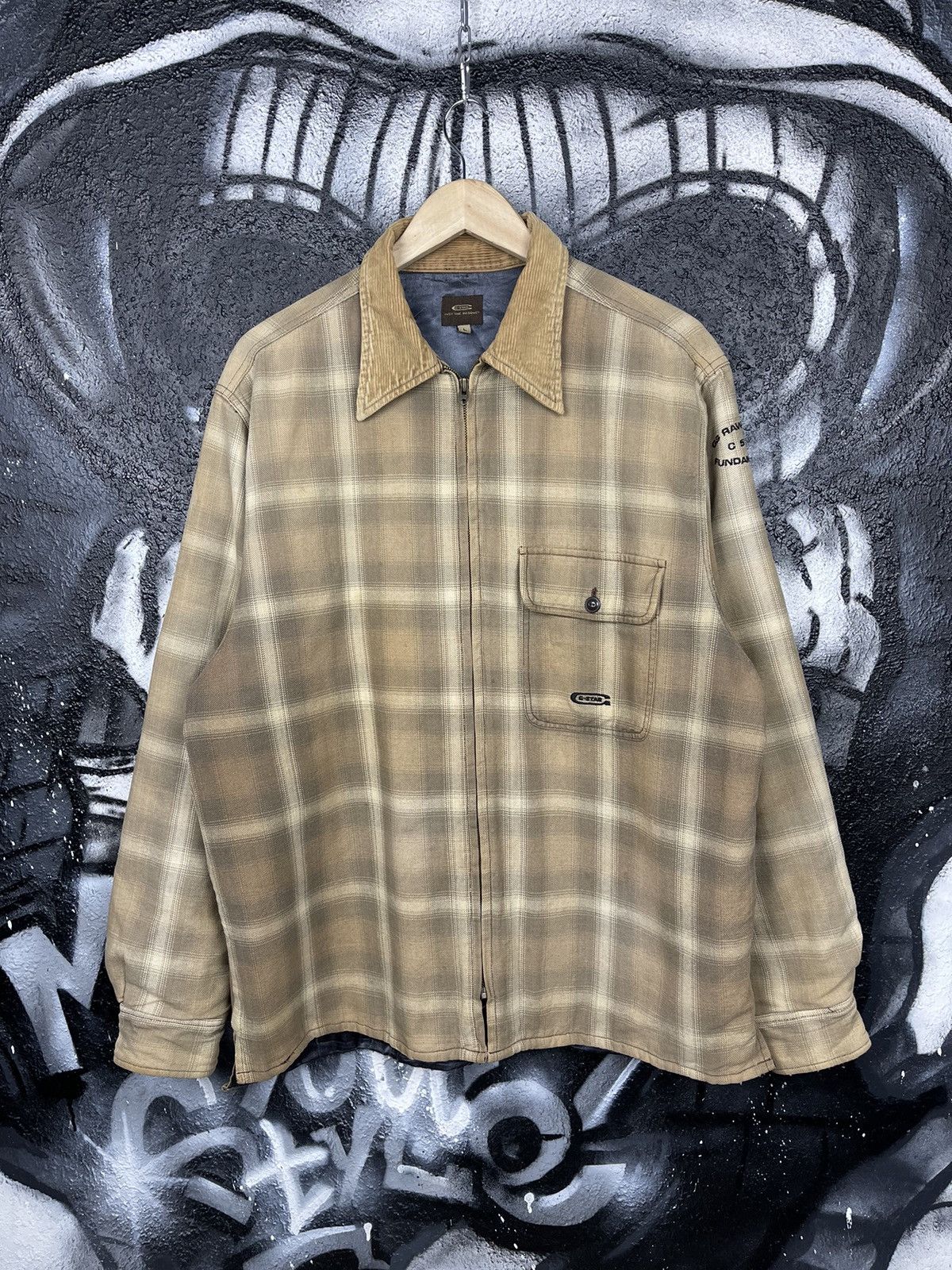 G-Star G-Star Raw Vintage Plaid Full Zip Overshirt Jacket Size L Size US L / EU 52-54 / 3 - 3 Thumbnail