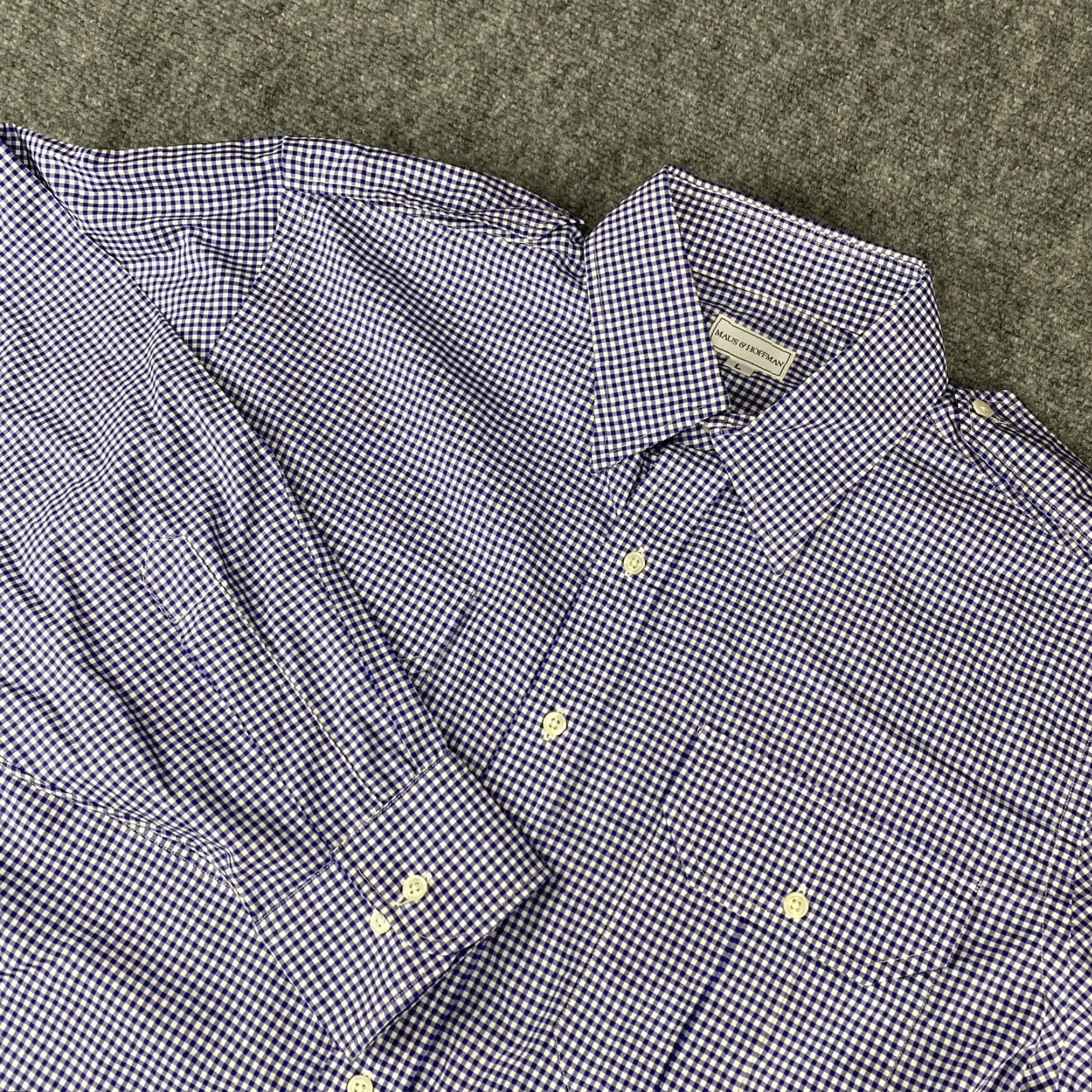Vintage VINTAGE Maus & Hoffman Shirt Mens L Blue White Gingham Check Button-Down Cotton USA Size US L / EU 52-54 / 3 - 2 Thumbnail