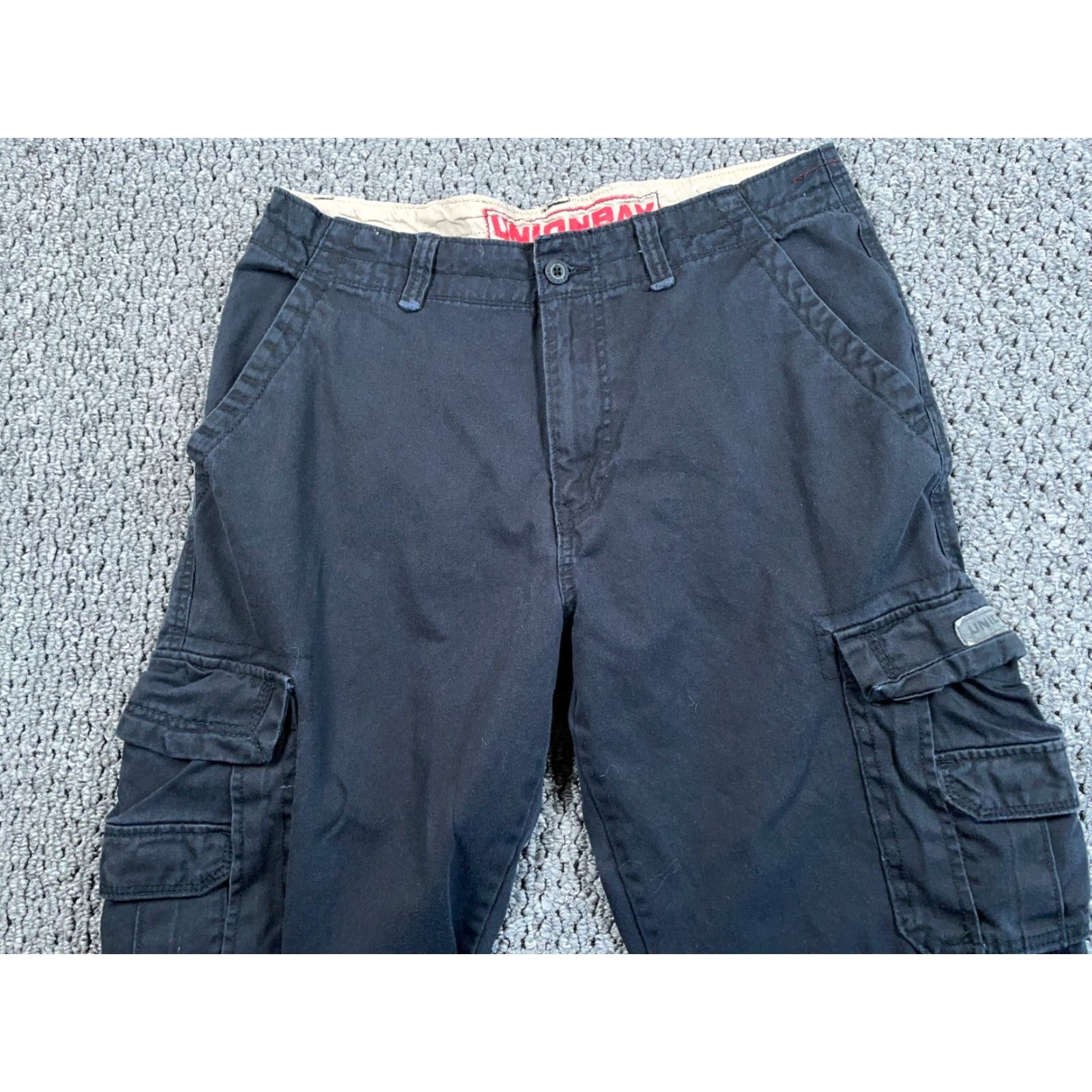 Vintage VINTAGE Men's Pants Cargo Wide-Leg Baggy 90s Blue 34 x 34 (36 x 33) Fatigues Cotton Zip Fly Pockets Relaxed Mar 90s Mens Size US 36 / EU 52 - 4 Thumbnail