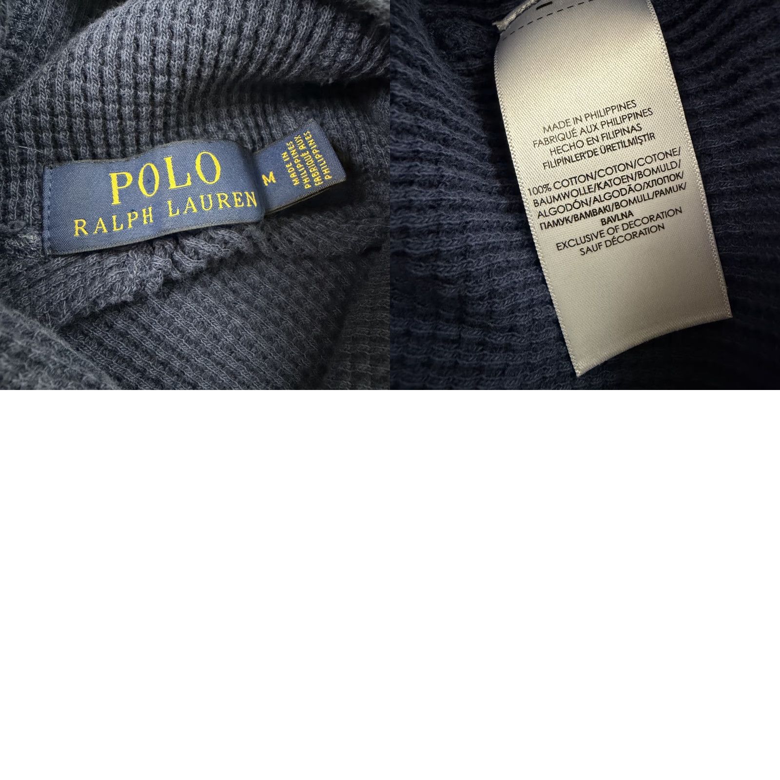 Polo Ralph Lauren Polo Ralph Lauren Hoodie Men M Blue 100% Cotton Lightweight Thermal Pockets Logo Pullover Knit Size US M / EU 48-50 / 2 - 9 Thumbnail