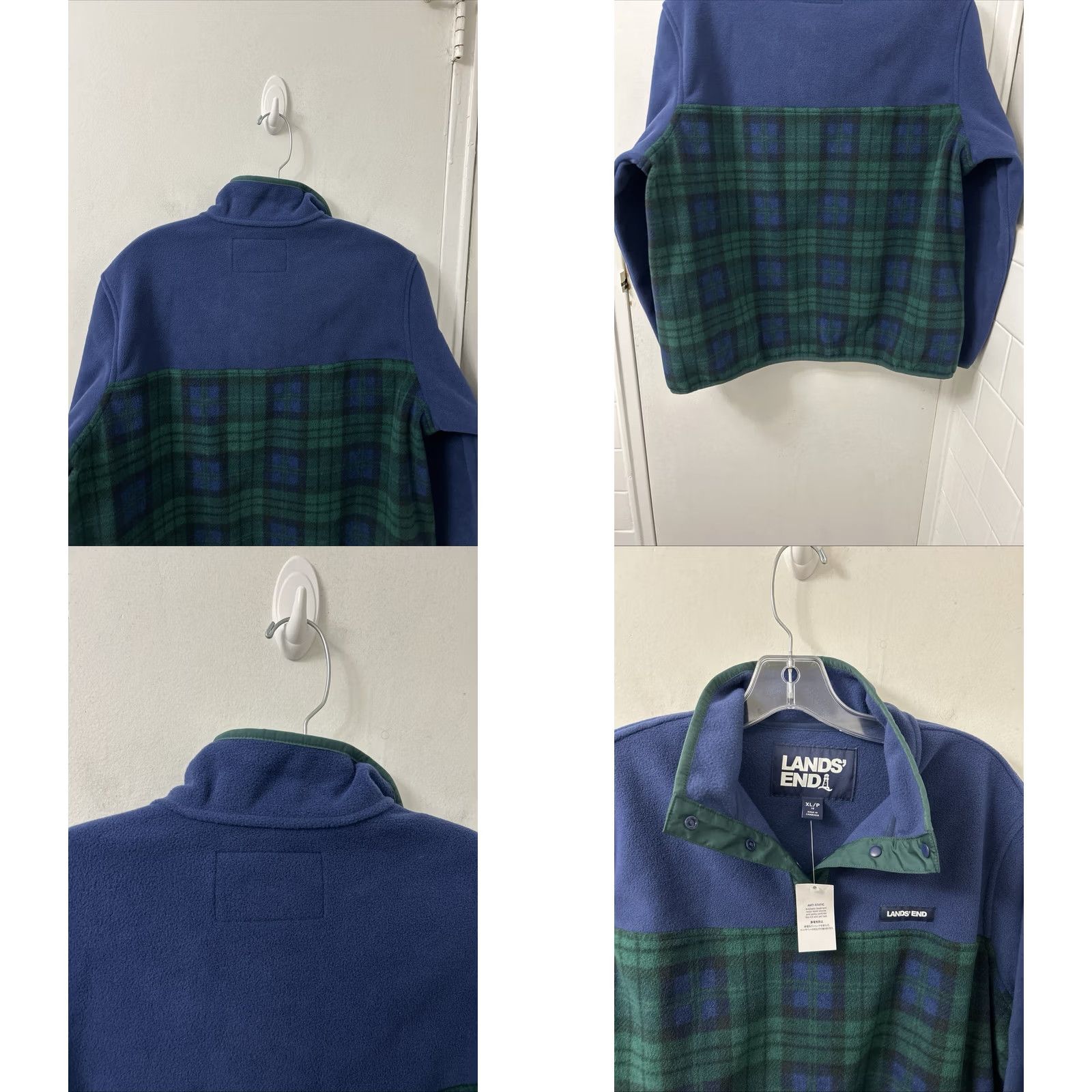 Lands' End VINTAGE Lands End Fleece Pullover Womens XL Petite Blue Green Plaid Heritage NWT Size XL / US 12-14 / IT 48-50 - 8 Thumbnail
