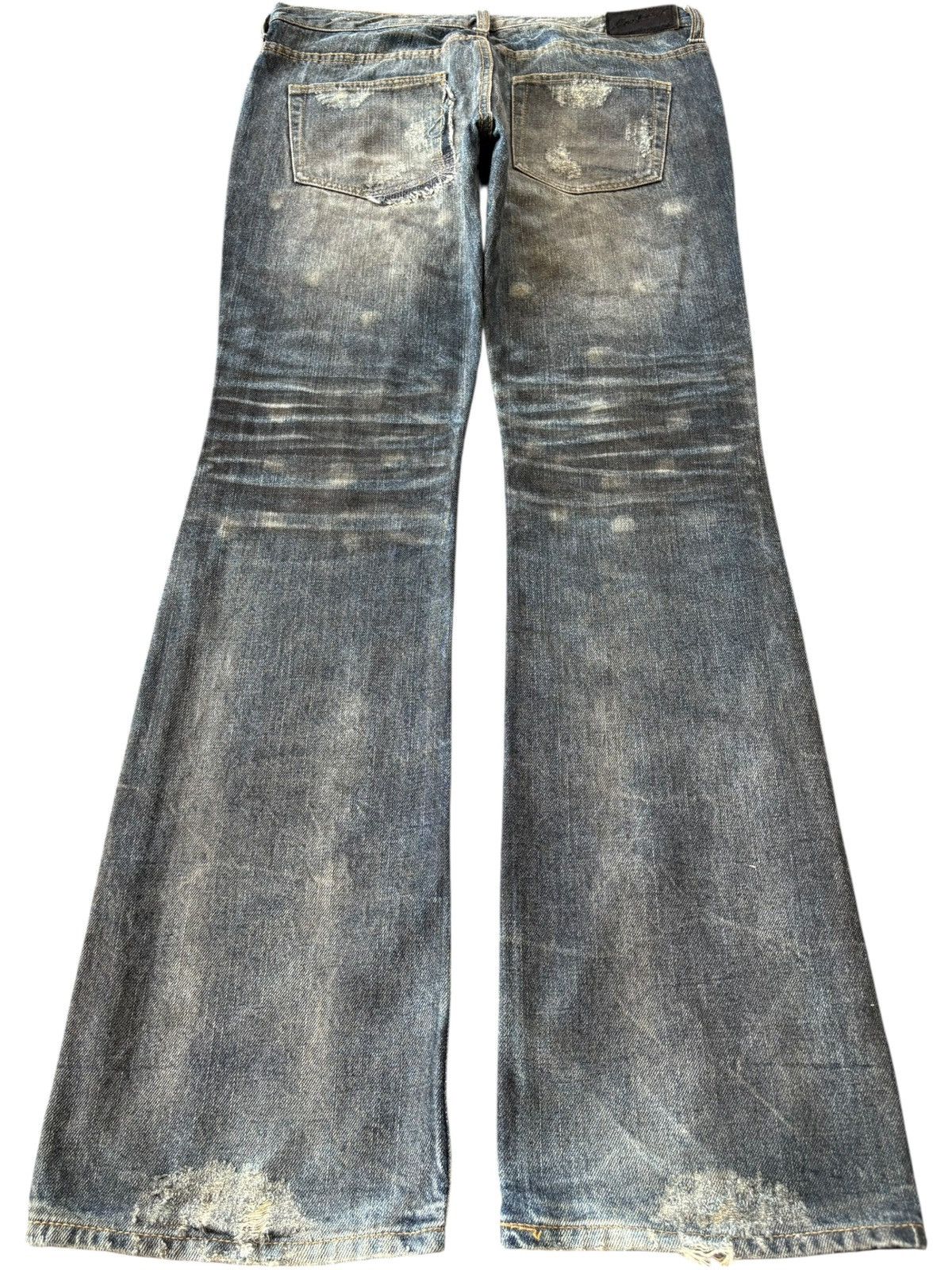 JACKROSE Vintage Japanese Jackrose Vomit Distressed Flare Jeans Size US 33 - 2 Thumbnail