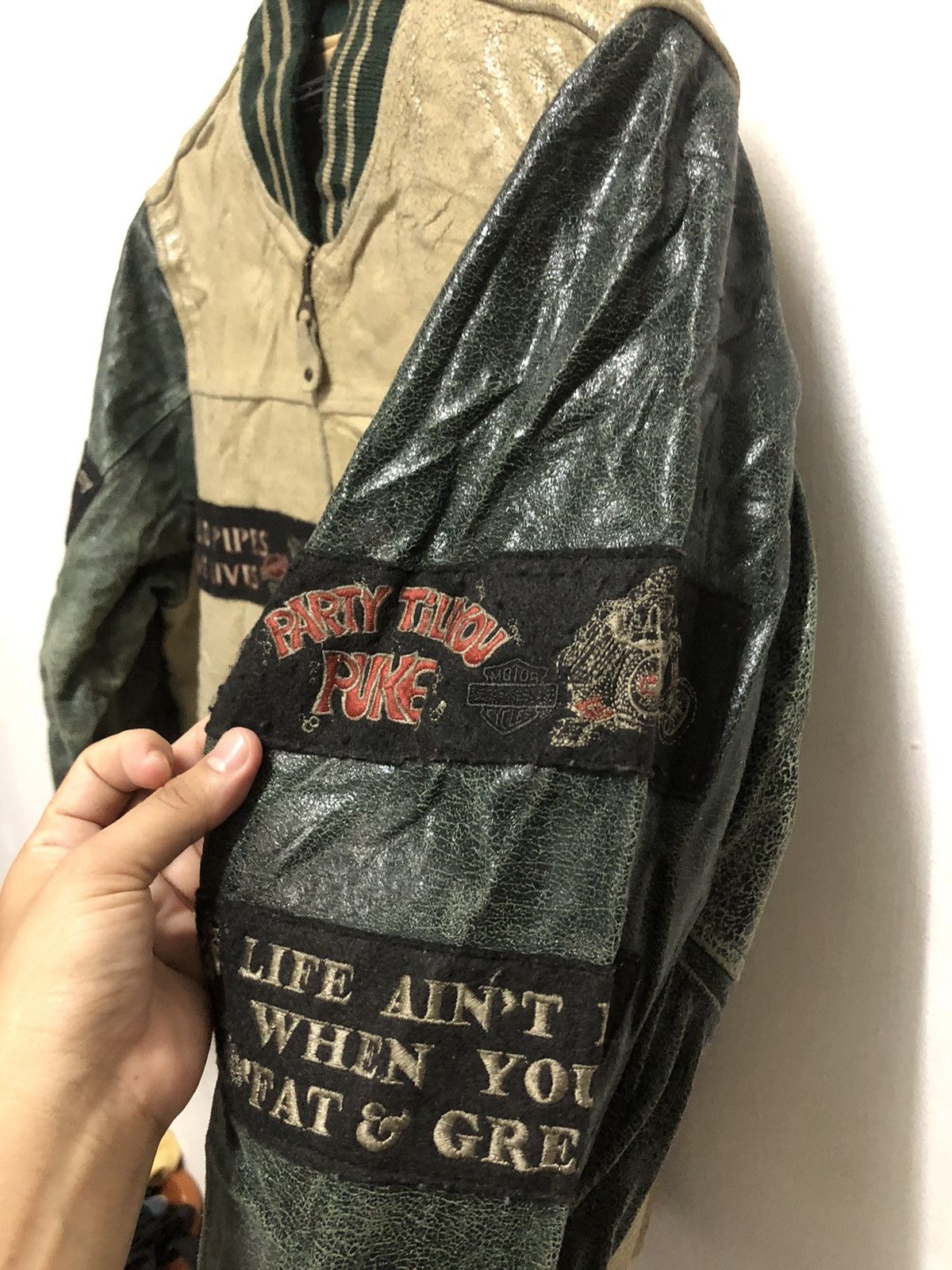 Harley Davidson × Vintage Vtg leather jacket harley davidson Size US L / EU 52-54 / 3 - 6 Thumbnail
