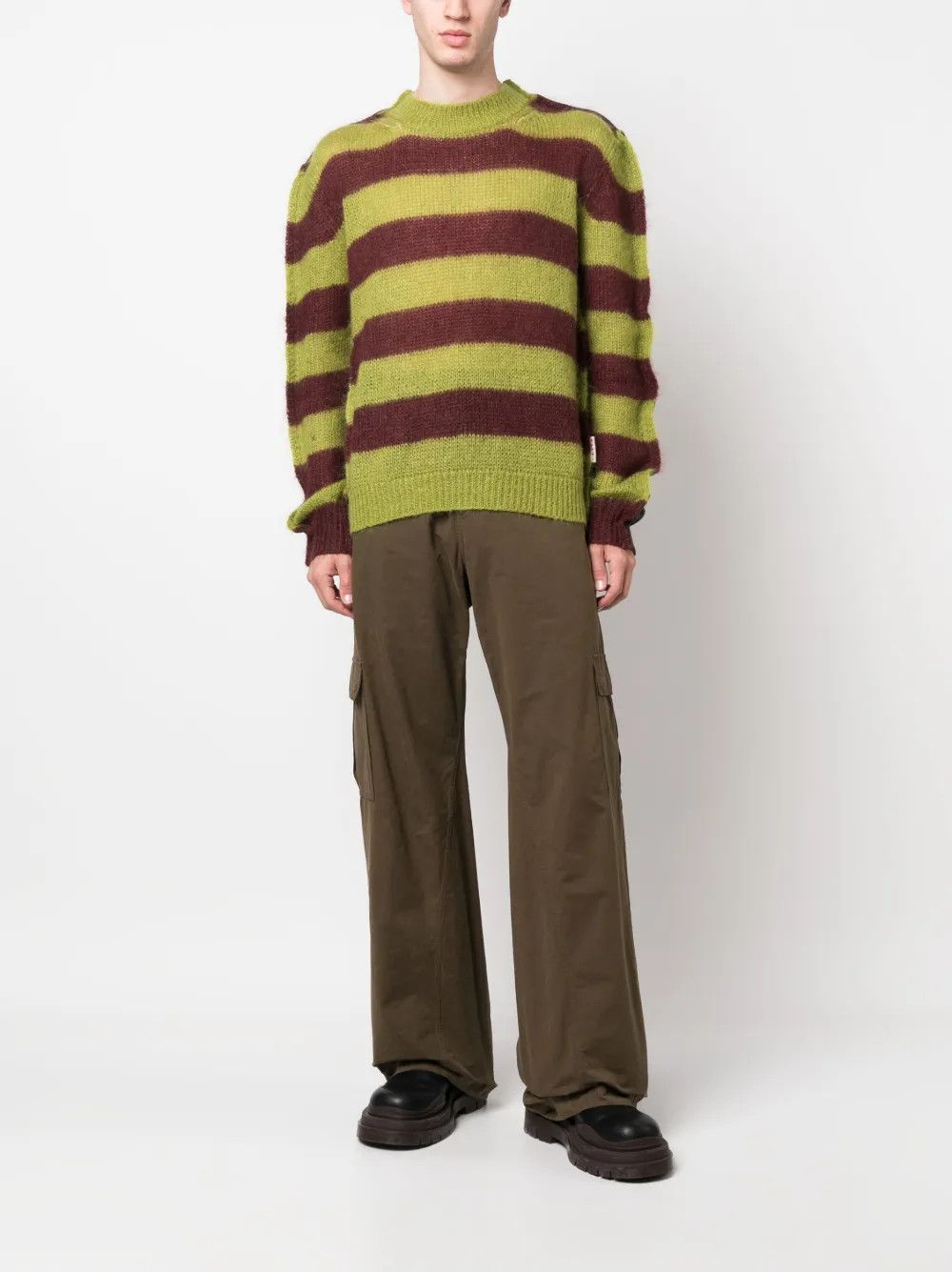 Marni o1w1db10125 Striped Mohair-Blend Jumper in Multicolor Size US XL / EU 56 / 4 - 3 Thumbnail
