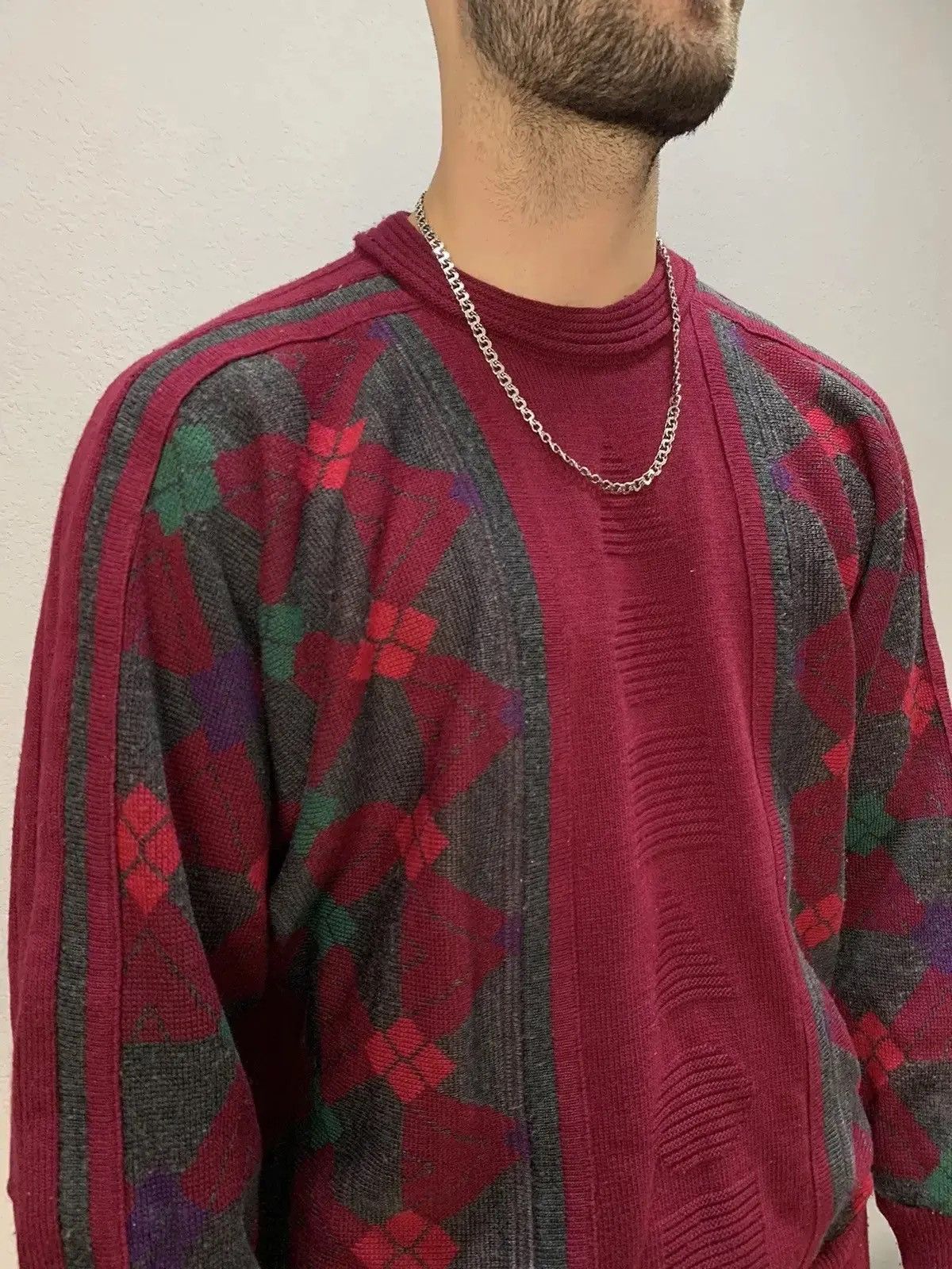 Carlo Colucci × Coogi × Vintage Vintage Carlo Colucci Coogi Style Sweater Multicolour tundra Size US L / EU 52-54 / 3 - 5 Thumbnail