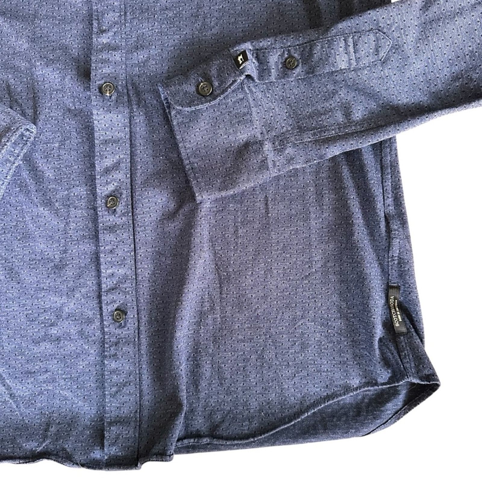 Scotch & Soda Scotch & Soda Slim Fit Cotton Blue Dot Button-Up – Size L Size US L / EU 52-54 / 3 - 4 Thumbnail