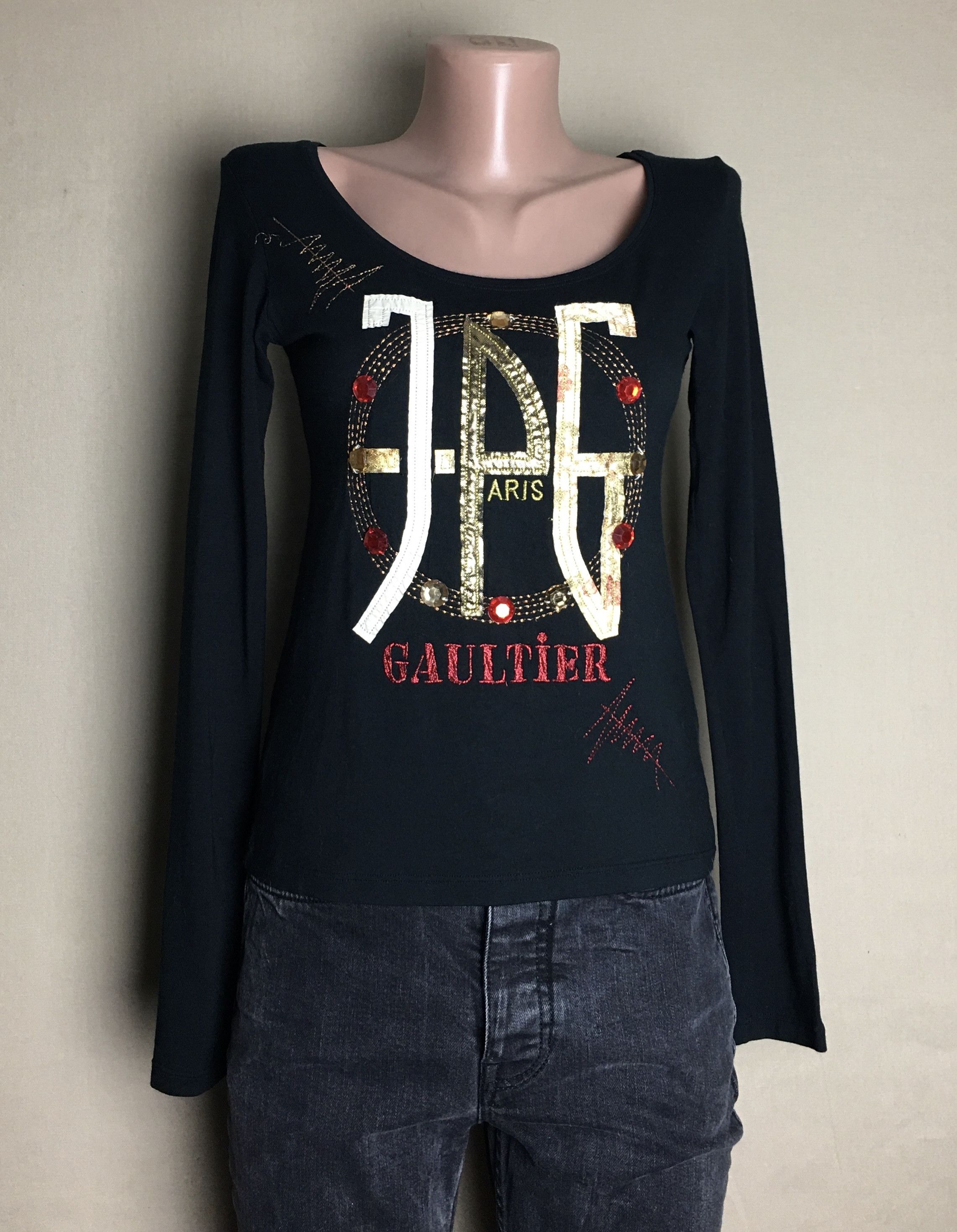 Jean Paul Gaultier Jean Paul Gaultier JPG Logo Longsleeves T-shirt Size S / US 4 / IT 40 - 1 Thumbnail