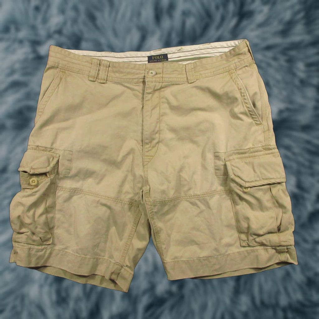 Polo Ralph Lauren Polo Ralph Lauren Cargo Shorts Men's 40 Tan Classic Chino Heavy Cotton Canvas Zip Pocket Logo 9in Inseam Cargo Shorts Men Medium? Size US L / EU 52-54 / 3 - 1 Thumbnail