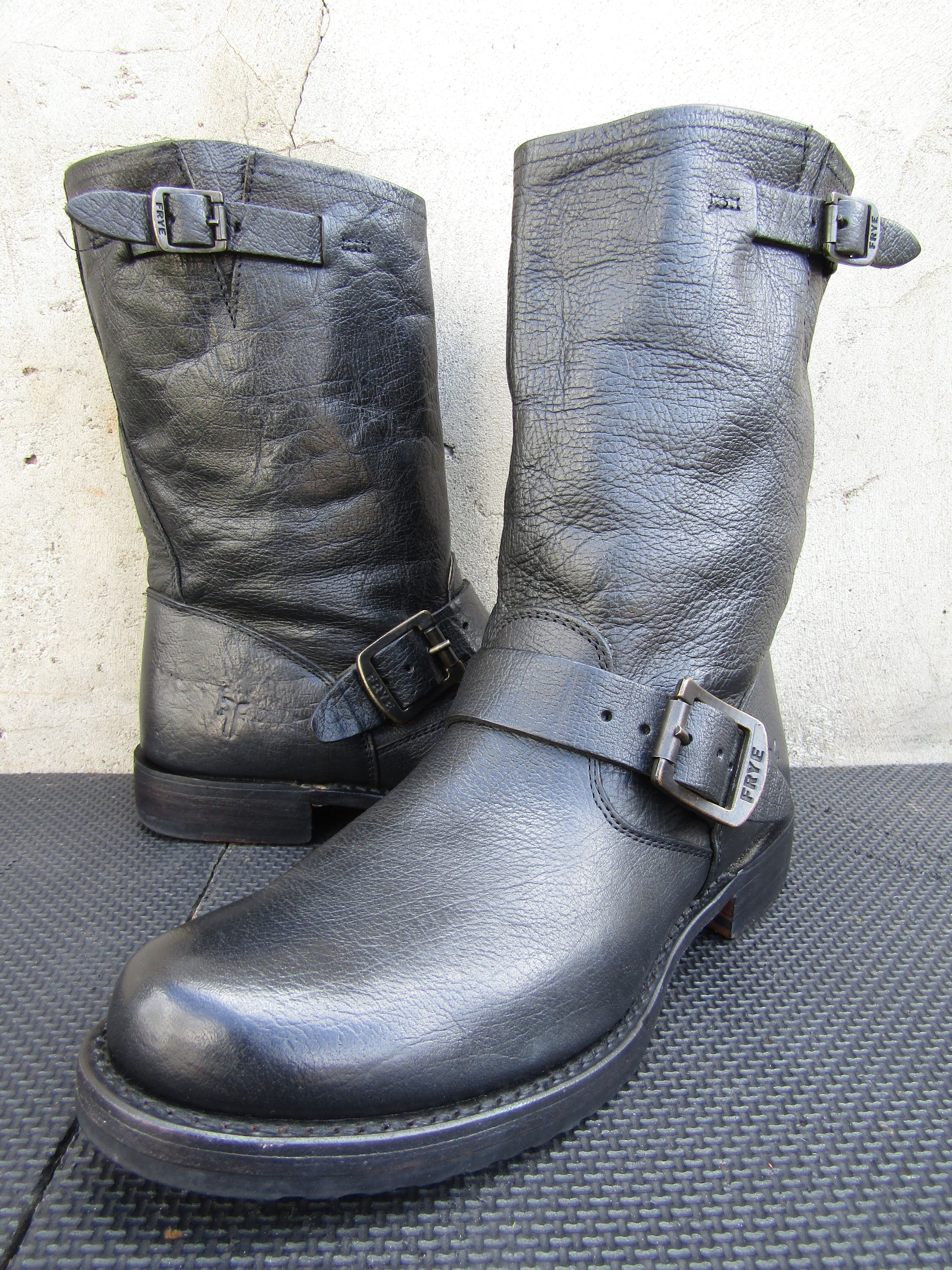 FRYE Veronica Boots Moto Short Leather Boots Brown Mid calf