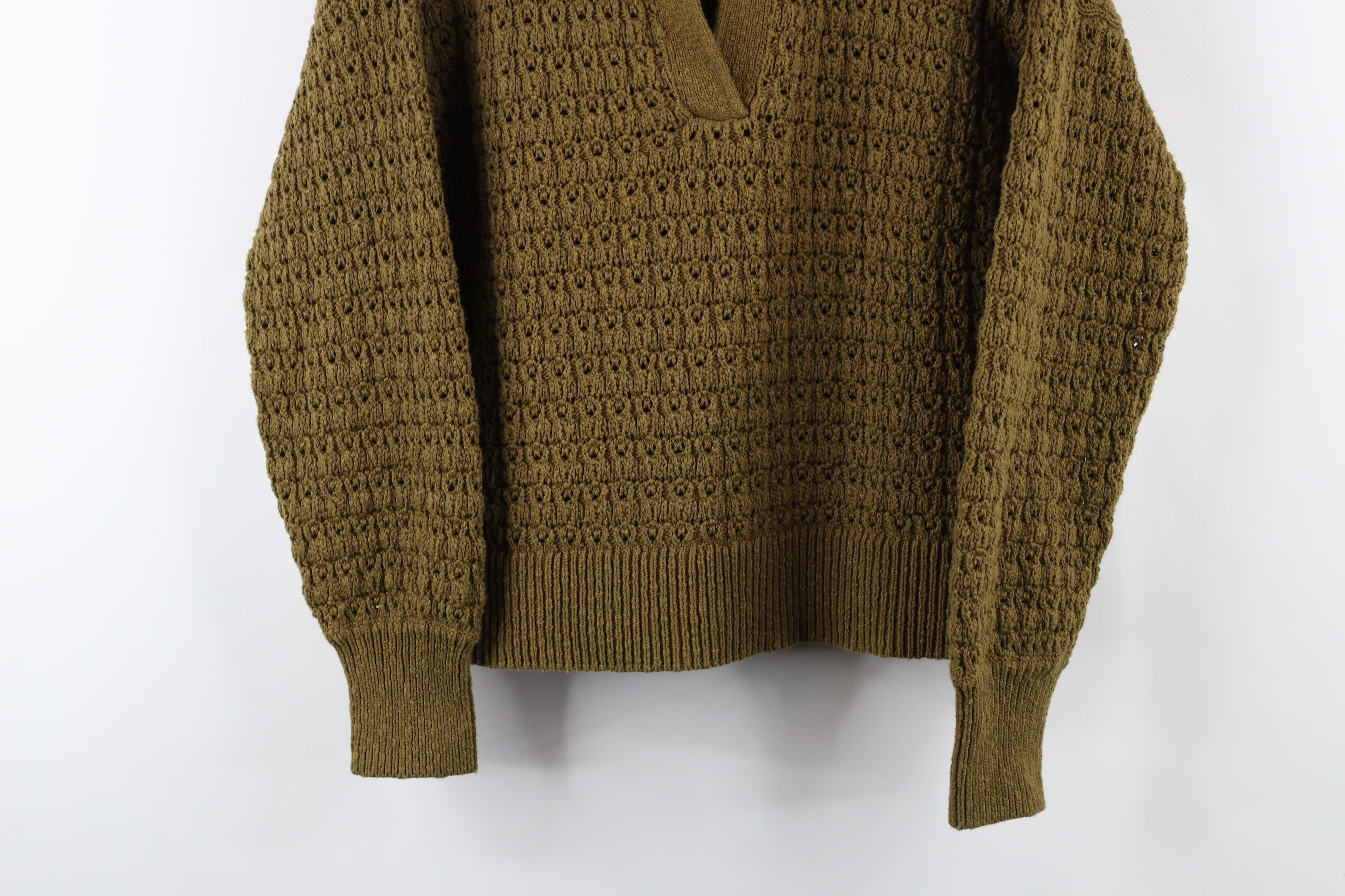 Madewell × Vintage Madewell Open Stitch Merino Wool Blend Knit Collared Sweater Size M / US 6-8 / IT 42-44 - 3 Thumbnail