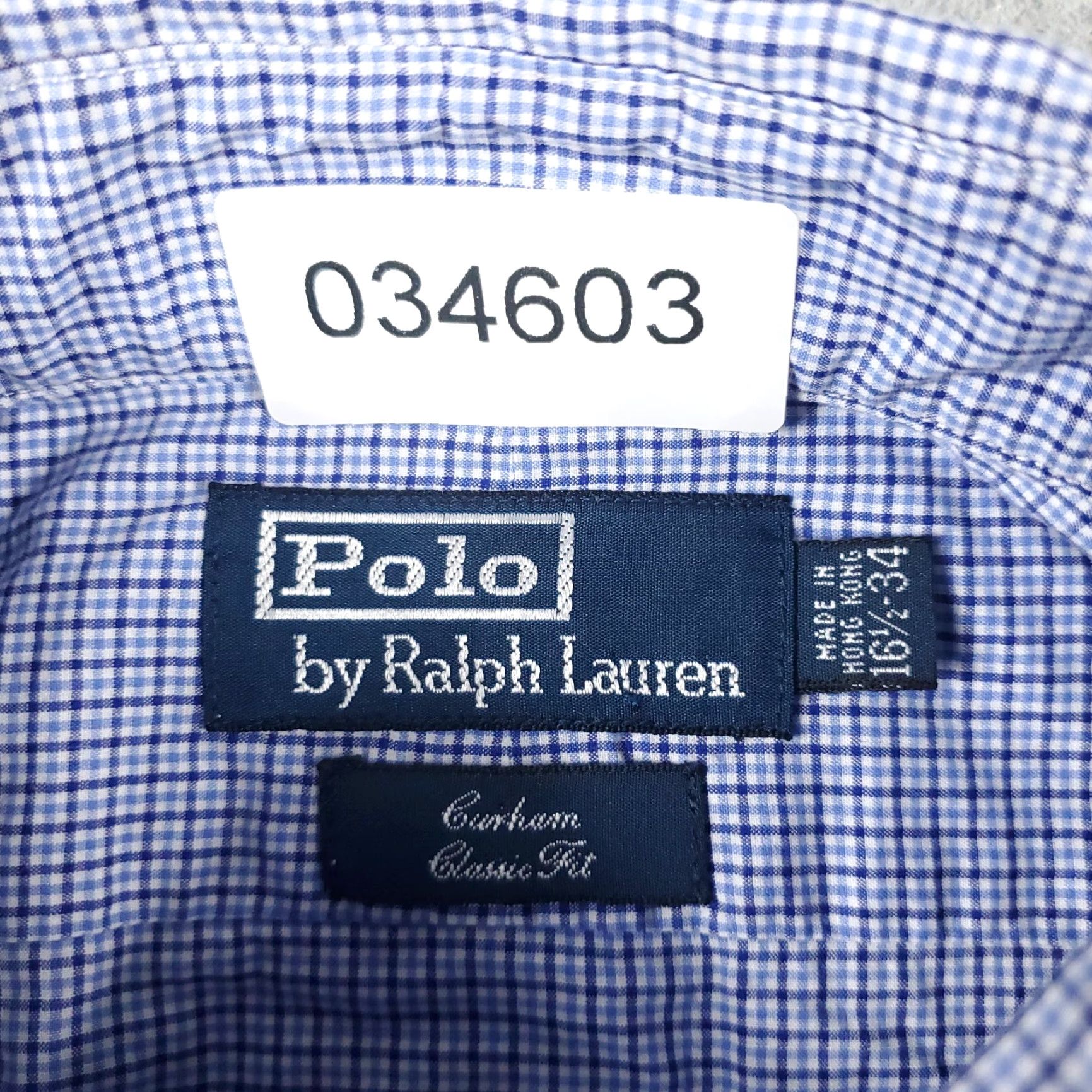 Ralph Lauren Ralph Lauren Shirt Mens Dress Blue Plaid 16.5 Button-Down Long Sleeve Cotton 100% Classic Non-Iron Pockets Size 42R - 6 Thumbnail