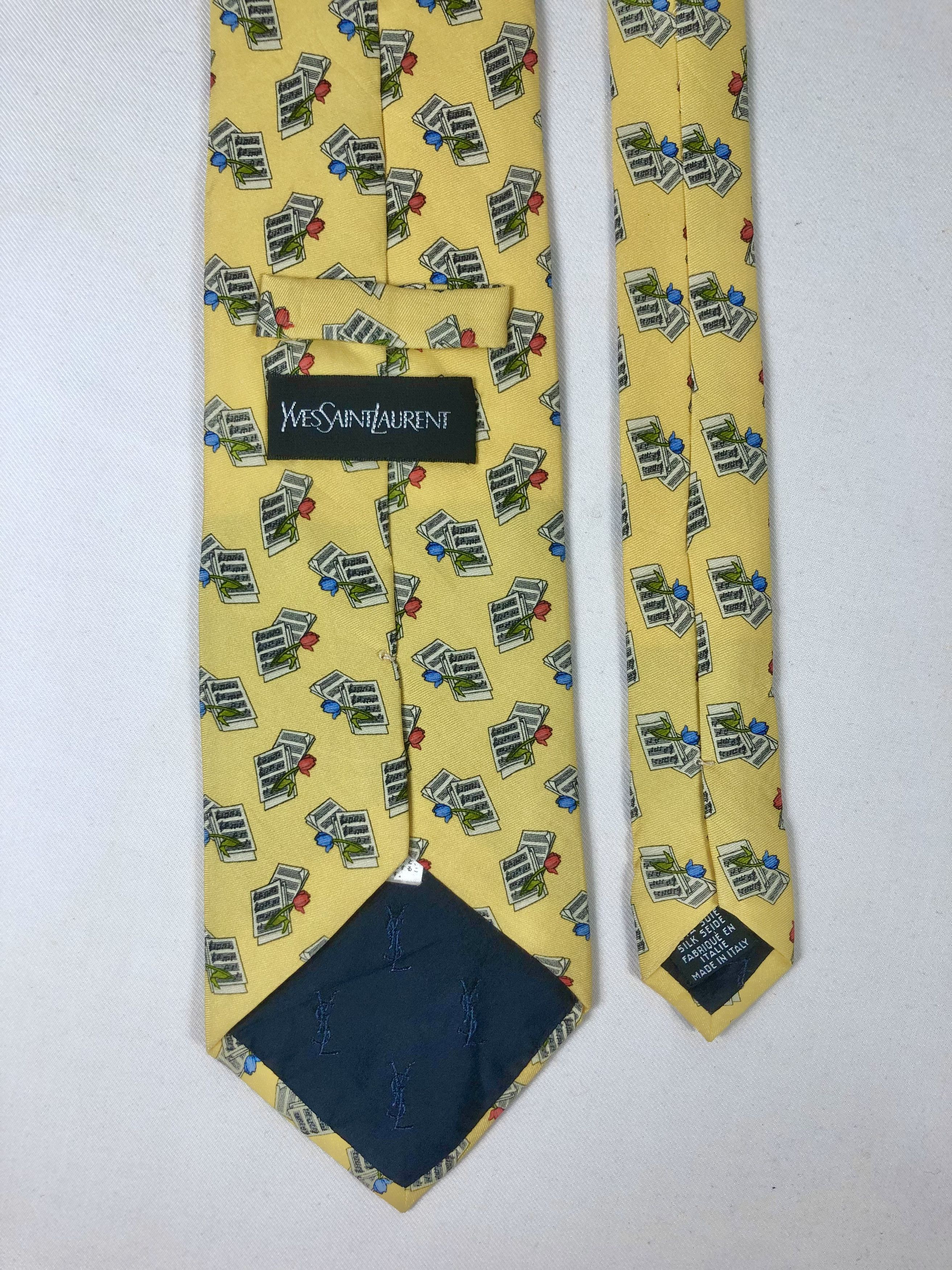 Yves Saint Laurent Rare Vintage Yves Saint Laurent YSL Silk Tie Made in Italy Size ONE SIZE - 6 Thumbnail