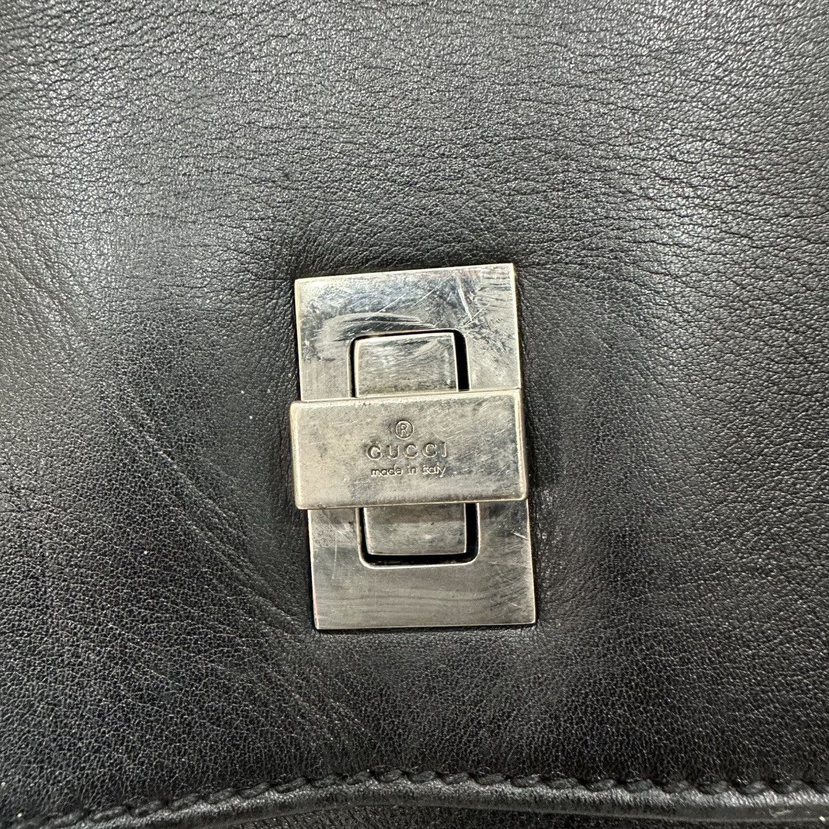 Gucci GUCCI BLACK LEATHER MESENGGER BAG 22 Size ONE SIZE - 6 Thumbnail
