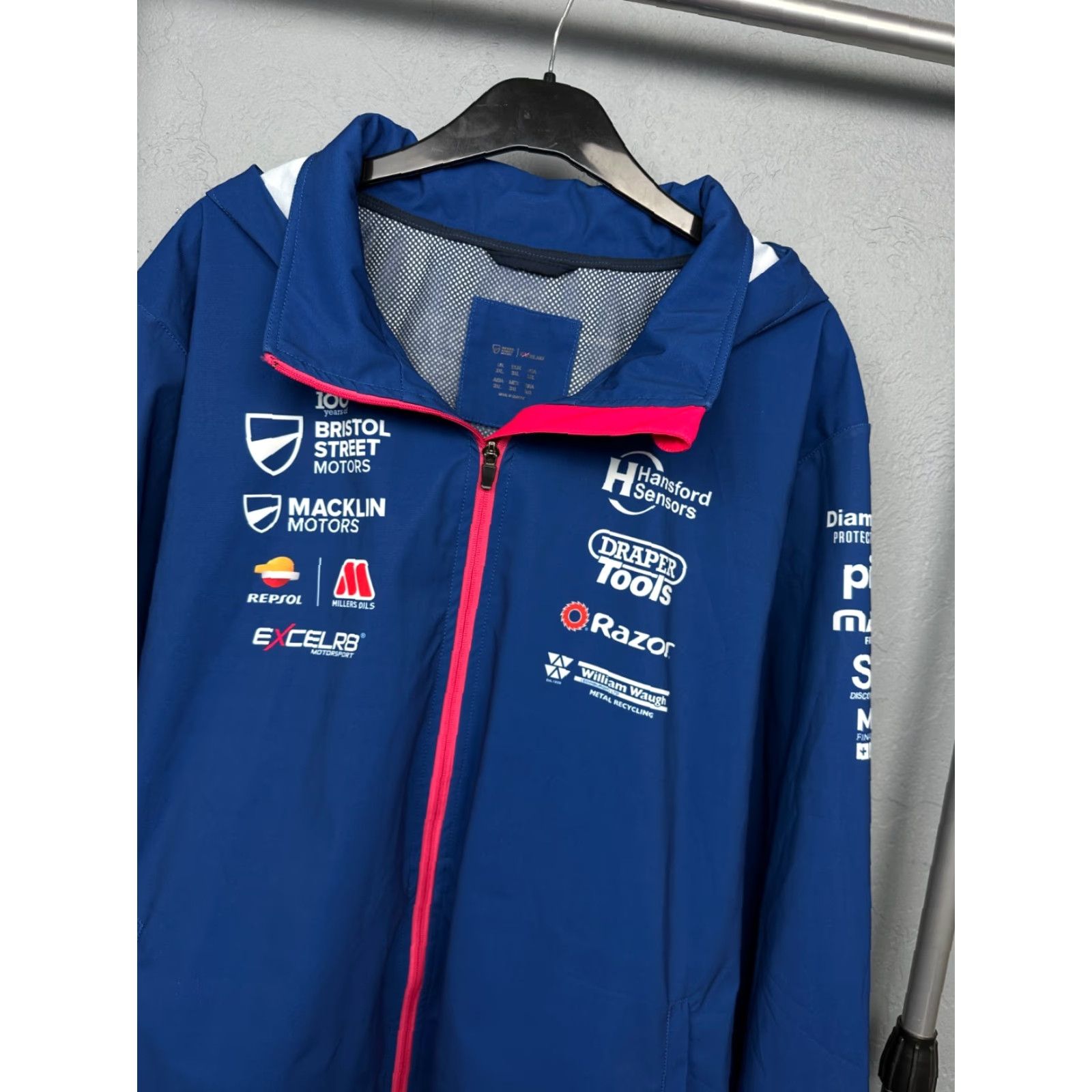 Vintage Excelr8 Motorsport Mens Windbreaker Jacket XL3 3XL Blue Zip Full Zip Jacket Racing Windbreaker Mens 3XL Size US XXL / EU 58 / 5 - 2 Thumbnail