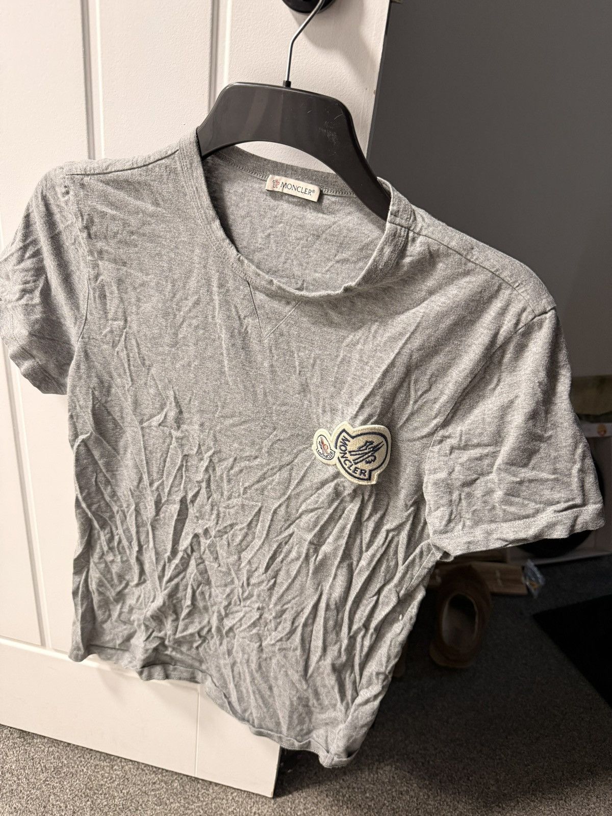 Moncler Moncler Double Logo Grey Tshirt Size US M / EU 48-50 / 2 - 1 Thumbnail