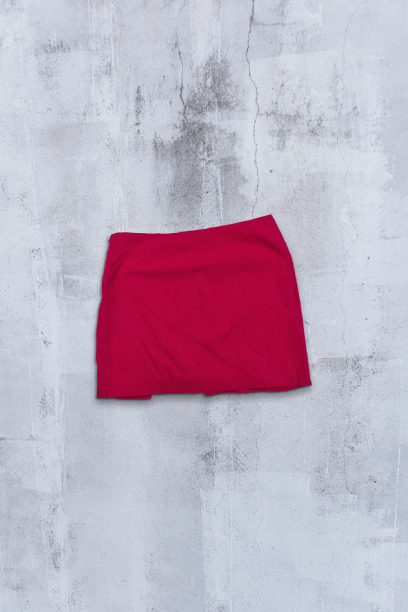 Versus Versace Women's Versus Versace Magenta Asymmetric Mini Skirt Size M Size 30" / US 8 / IT 44 - 2 Thumbnail