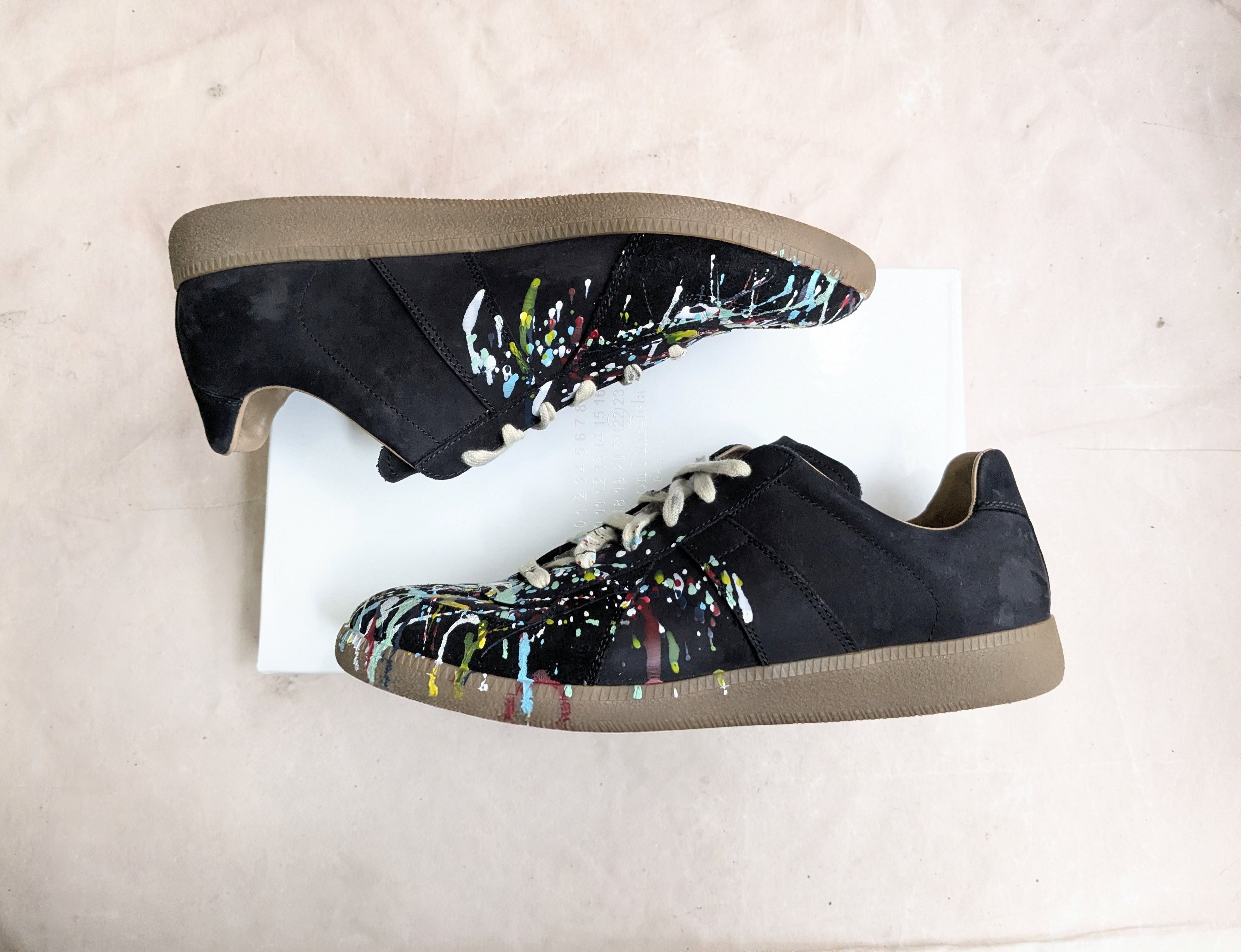 Maison Margiela Maison Margiela Replica GAT Black Paint Splatter 13 46 Size US 13 / EU 46 - 4 Thumbnail