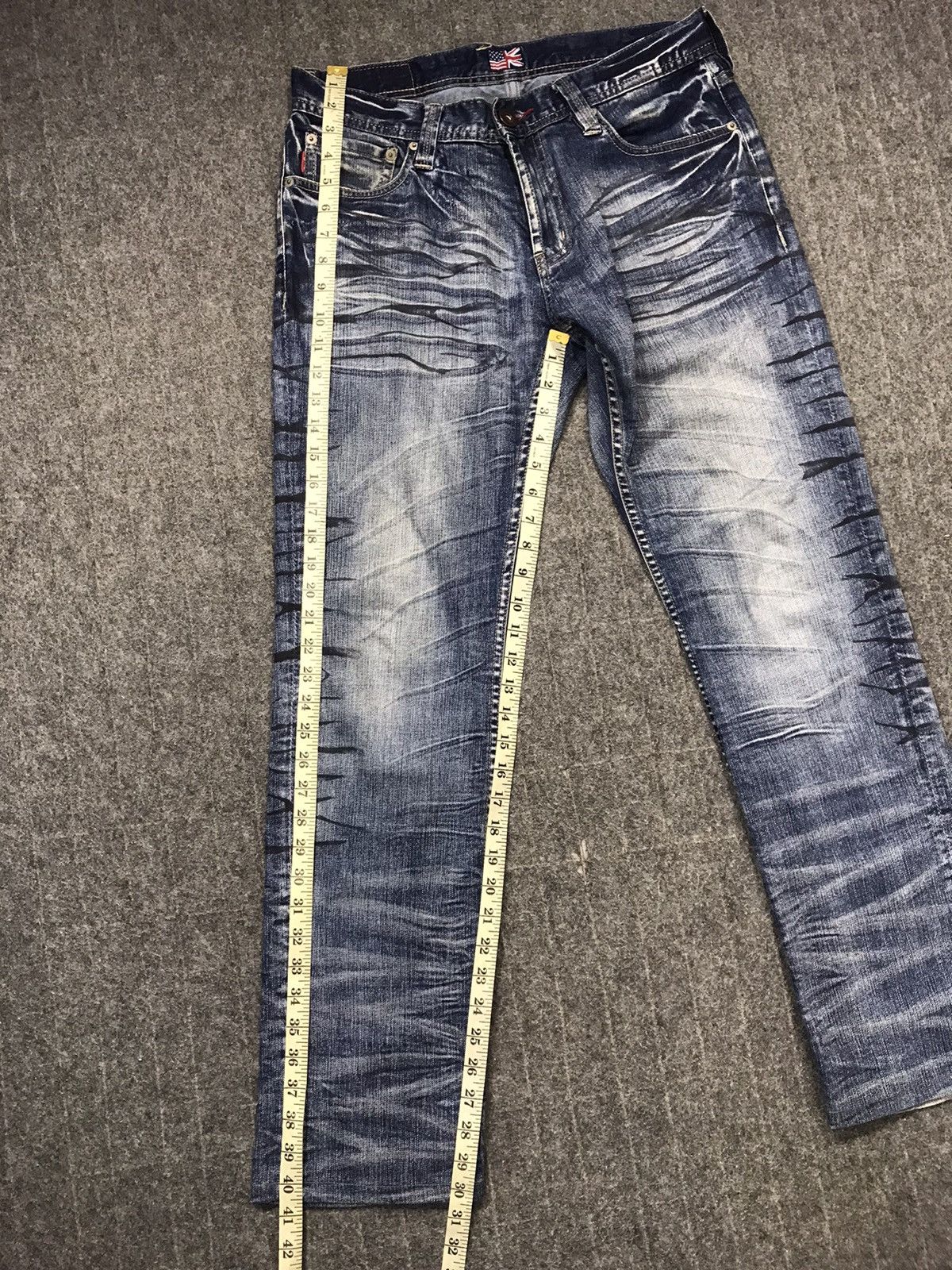 Japanese Brand Hype 90s Lyric Whisker Indigo Denim Straight Cut Size US 33 - 12 Thumbnail
