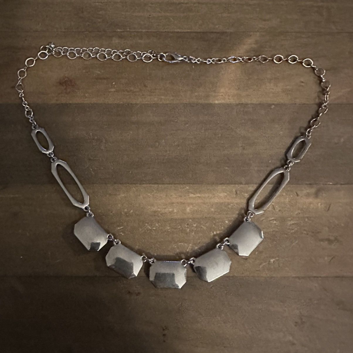 Other Silver tone marbled cabochon stone necklace Size ONE SIZE - 4 Thumbnail