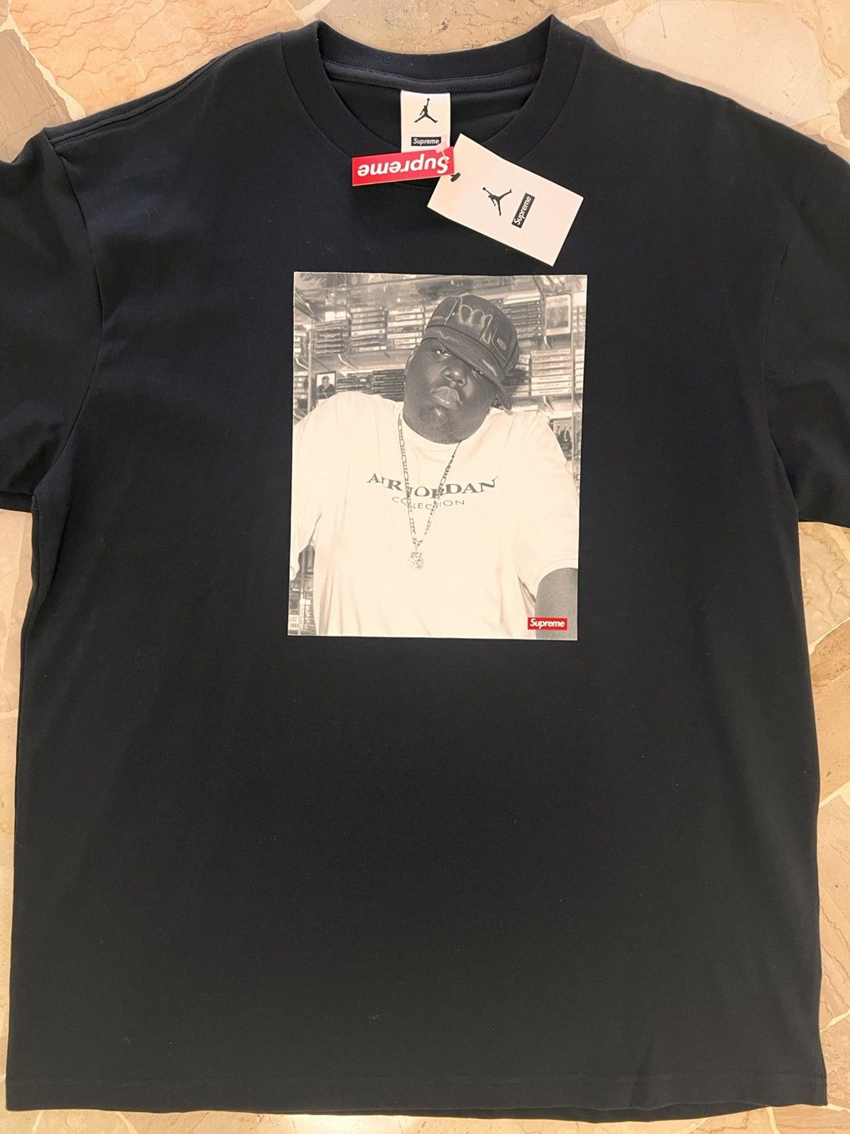 Jordan Brand Supreme Jordan Biggie Notorious BIG tee Tshirt black photo Size US M / EU 48-50 / 2 - 11 Thumbnail