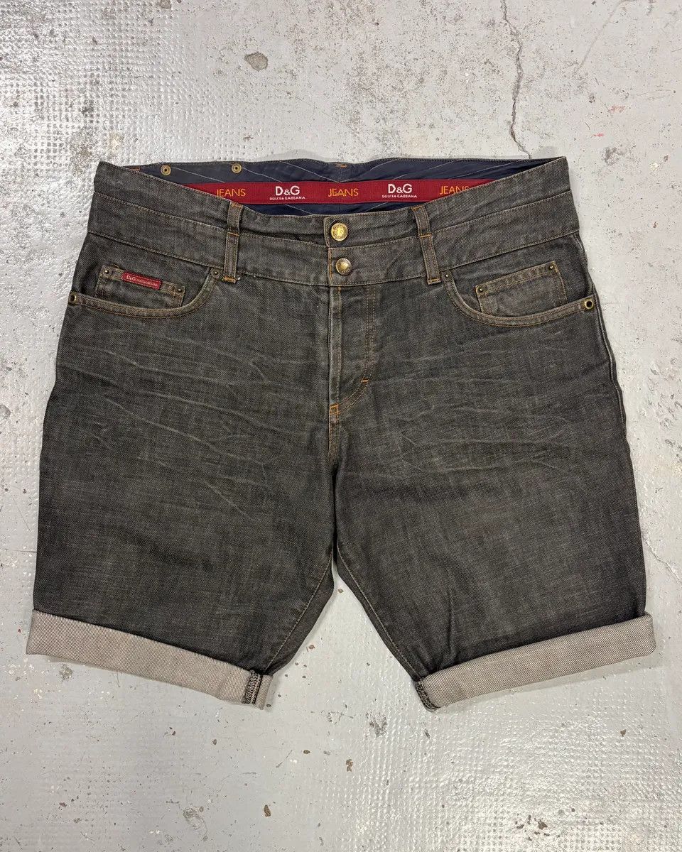 Dolce & Gabbana AW2003 Dolce & Gabbana Double Waisted Grey Denim Shorts Size US 33 - 1 Thumbnail