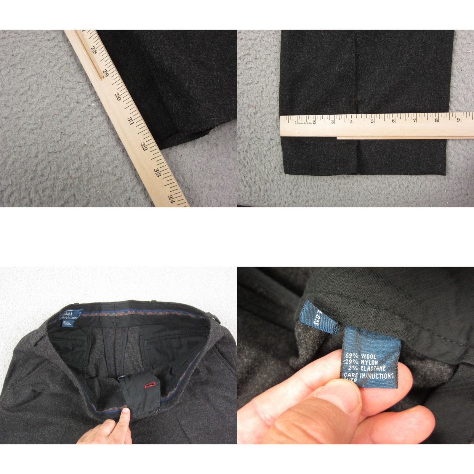 Polo Ralph Lauren Polo Ralph Lauren Pants Mens 34 Long Black Wool Chino Straight Size US S / EU 44-46 / 1 - 9 Thumbnail