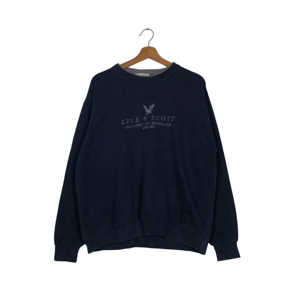 Japanese Brand × Vintage 📌Vintage Sweatshirt Lyle & Scott Big Logo Embroidered Size US L / EU 52-54 / 3 - 2 Thumbnail