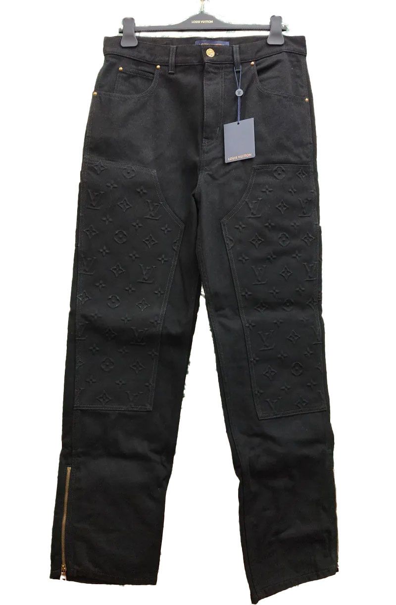Louis Vuitton Monogram Detail Carpenter Denim Pants Size US 33 - 2 Thumbnail