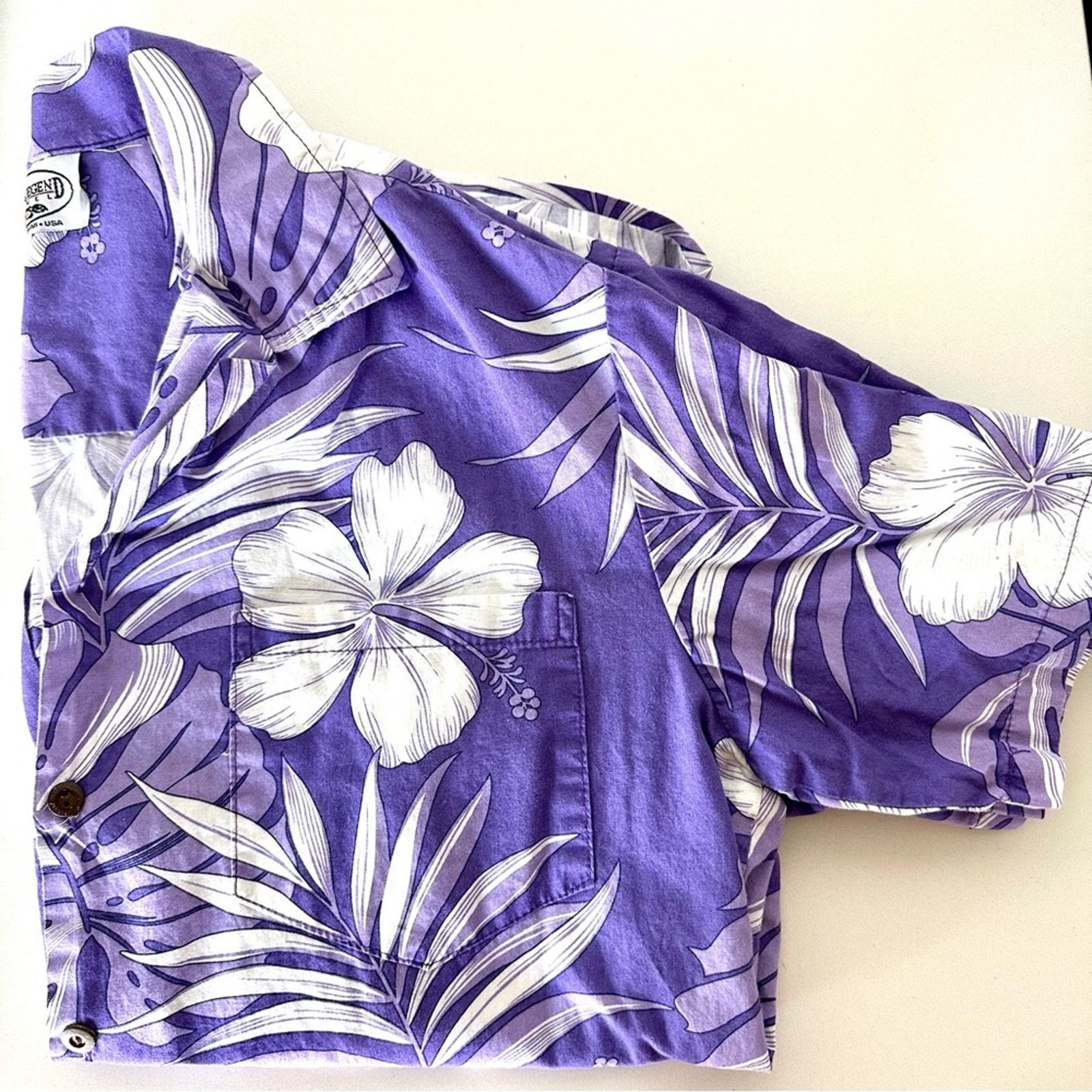 Pacific Legend PACIFIC LEGEND Purple White Hawaiian Print Floral Shirt Size US M / EU 48-50 / 2 - 2 Thumbnail