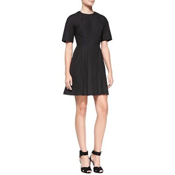 Victoria Beckham Victoria Beckham Womens Dress Black Front Pleated Short Slee Size XL / US 12-14 / IT 48-50 - 1 Thumbnail