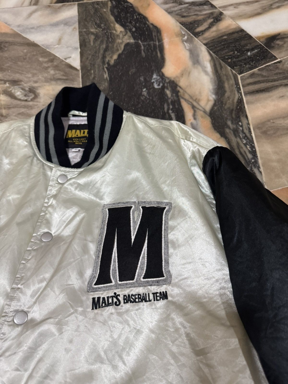 Japanese Brand Japan JDM Suntory Malts Baseball Team Stadium Varsity Jacket Size US L / EU 52-54 / 3 - 4 Thumbnail