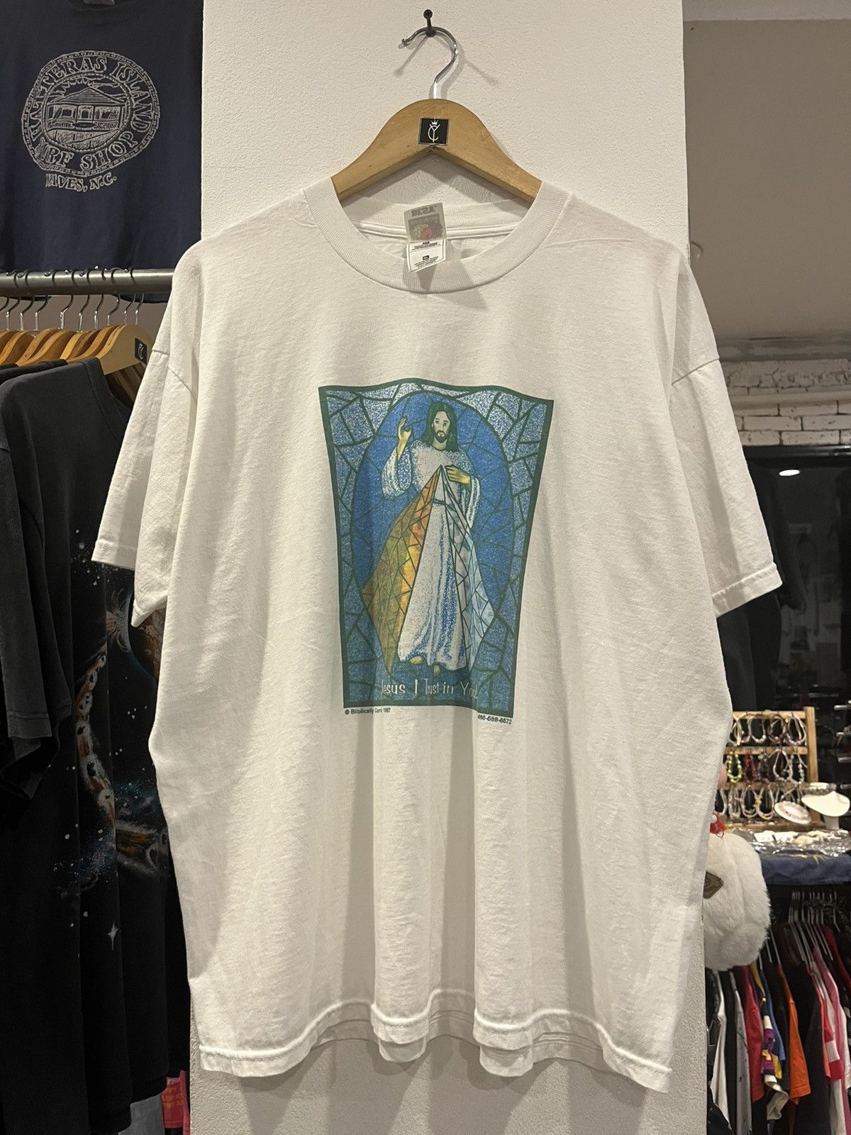 Other Vintage 90s Jesus I Trust in You T-Shirt Size US XL / EU 56 / 4 - 1 Thumbnail
