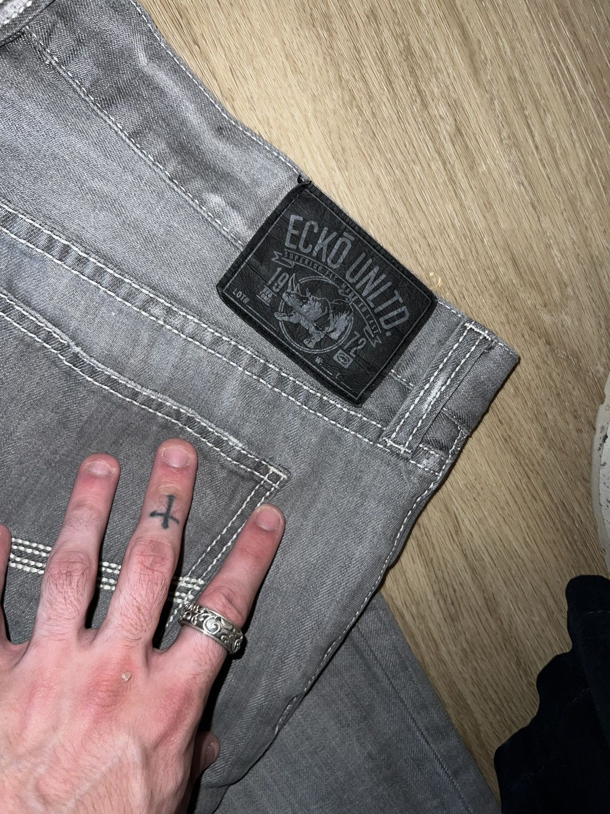 Ecko Unltd. × Southpole Sick Vintage Y2K Grunge Ecko Straight Leg Jeans Size US 34 / EU 50 - 6 Thumbnail