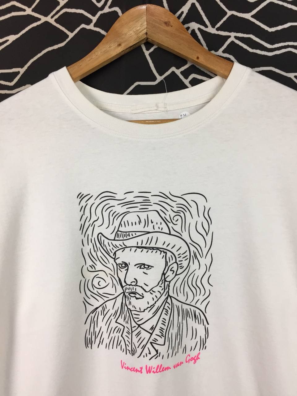 Vintage Vincent Willem Van Gogh Line Art Portrait Long Sleeve Tee Size US M / EU 48-50 / 2 - 3 Thumbnail