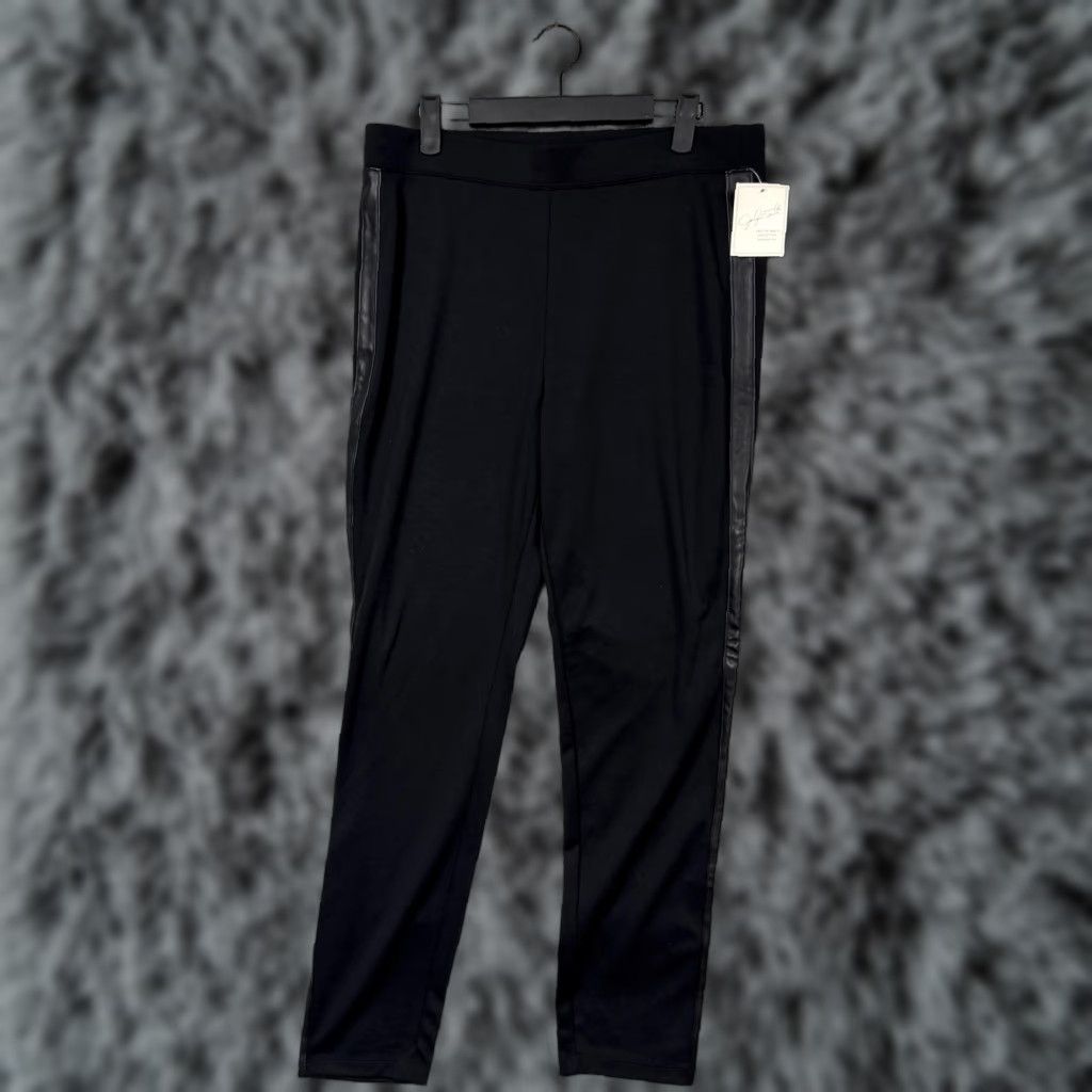Vintage Jaclyn Smith Leggings Womens L 32x28 Black Faux Leather Stretch Jegging High Rise Pull On Size 36" / US 14 / IT 50 - 1 Thumbnail