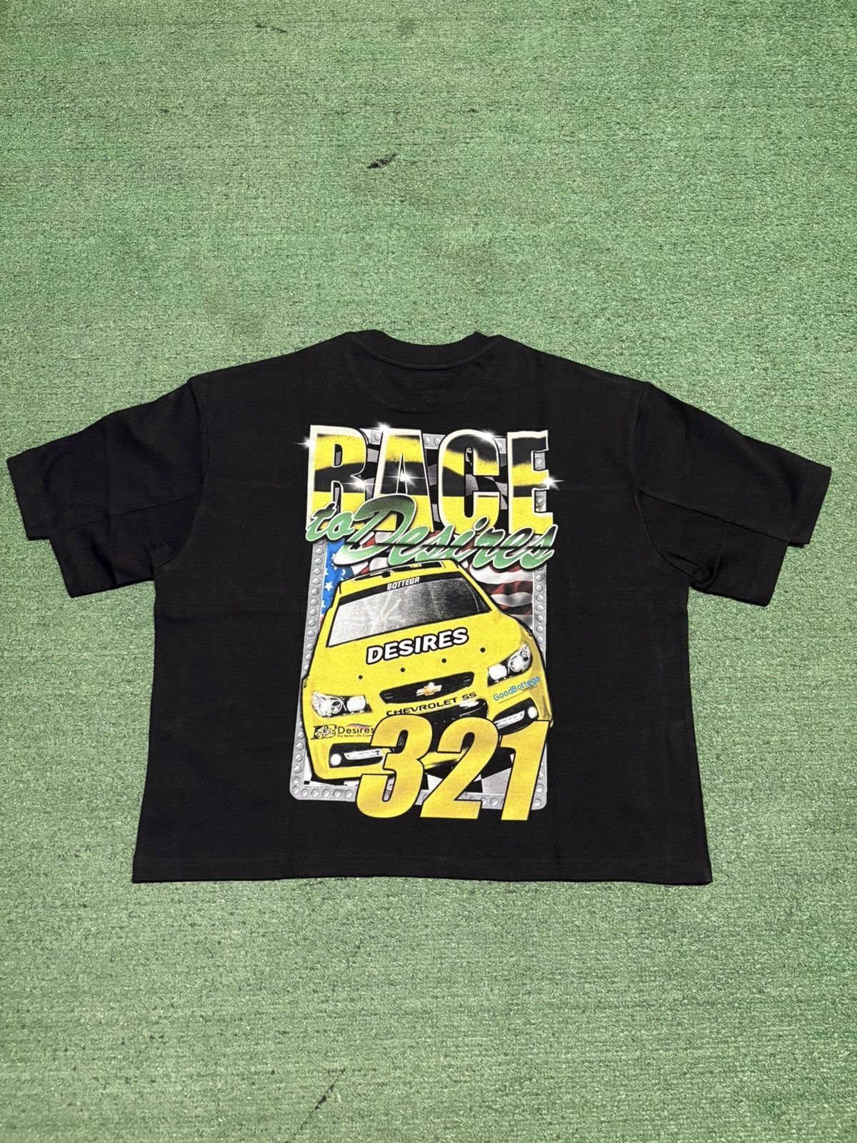 Bottega Desires BOTTEGA DESIRES “RACING” TSHIRT - SIZE LARGE - (BLACK) Size US L / EU 52-54 / 3 - 2 Thumbnail