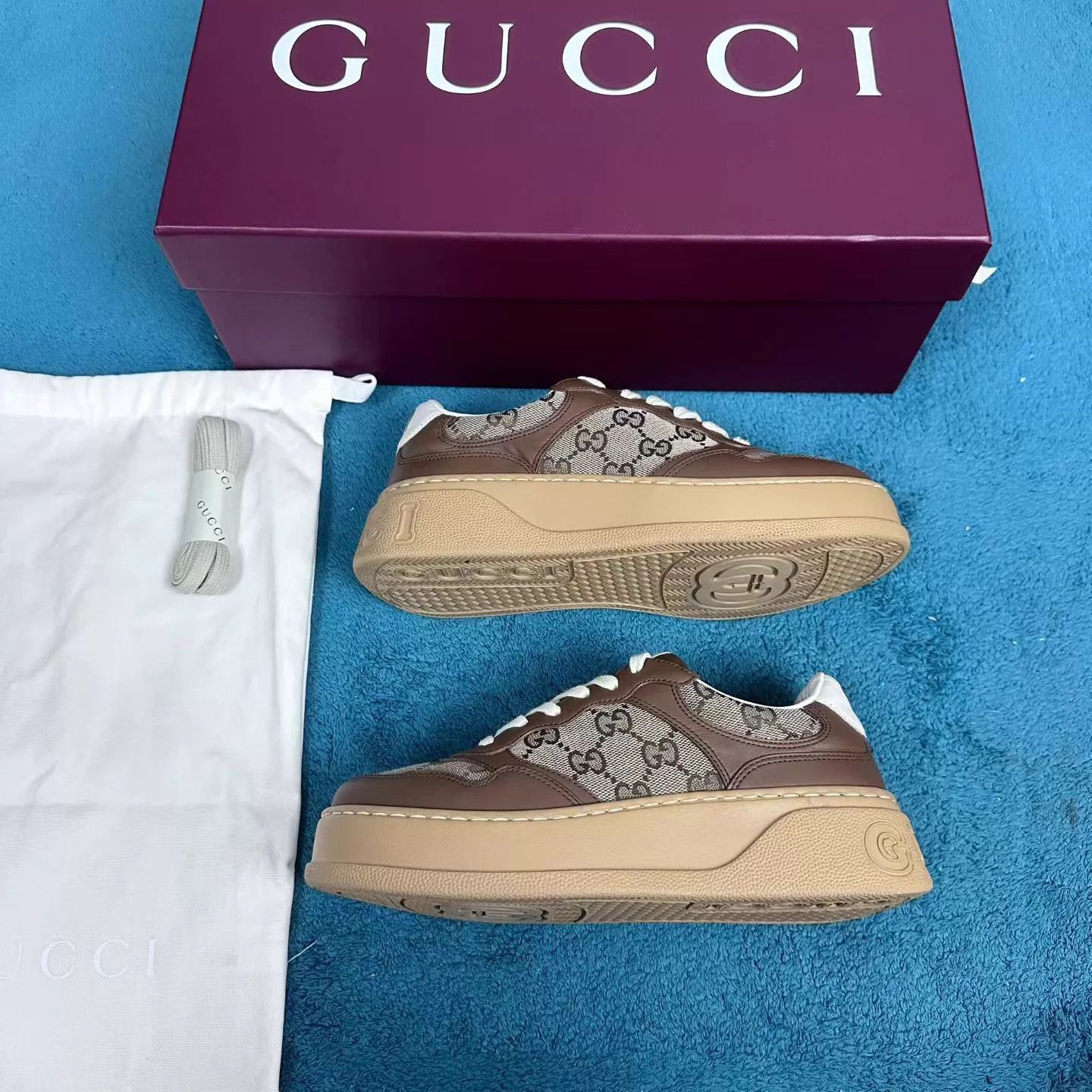 Gucci Gucci Brown Cookie Sneaker EU 36.5 Almost New Accessories Size US 6 / IT 36 - 2 Thumbnail
