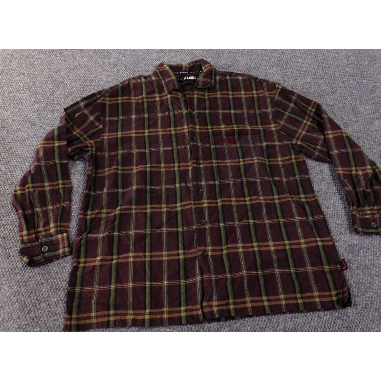 Fubu FUBU Shirt Men L Red Plaid Button-Up 90s Vintage Long Sleeve Cotton Knit Embroidered Collar Down Size US L / EU 52-54 / 3 - 3 Thumbnail