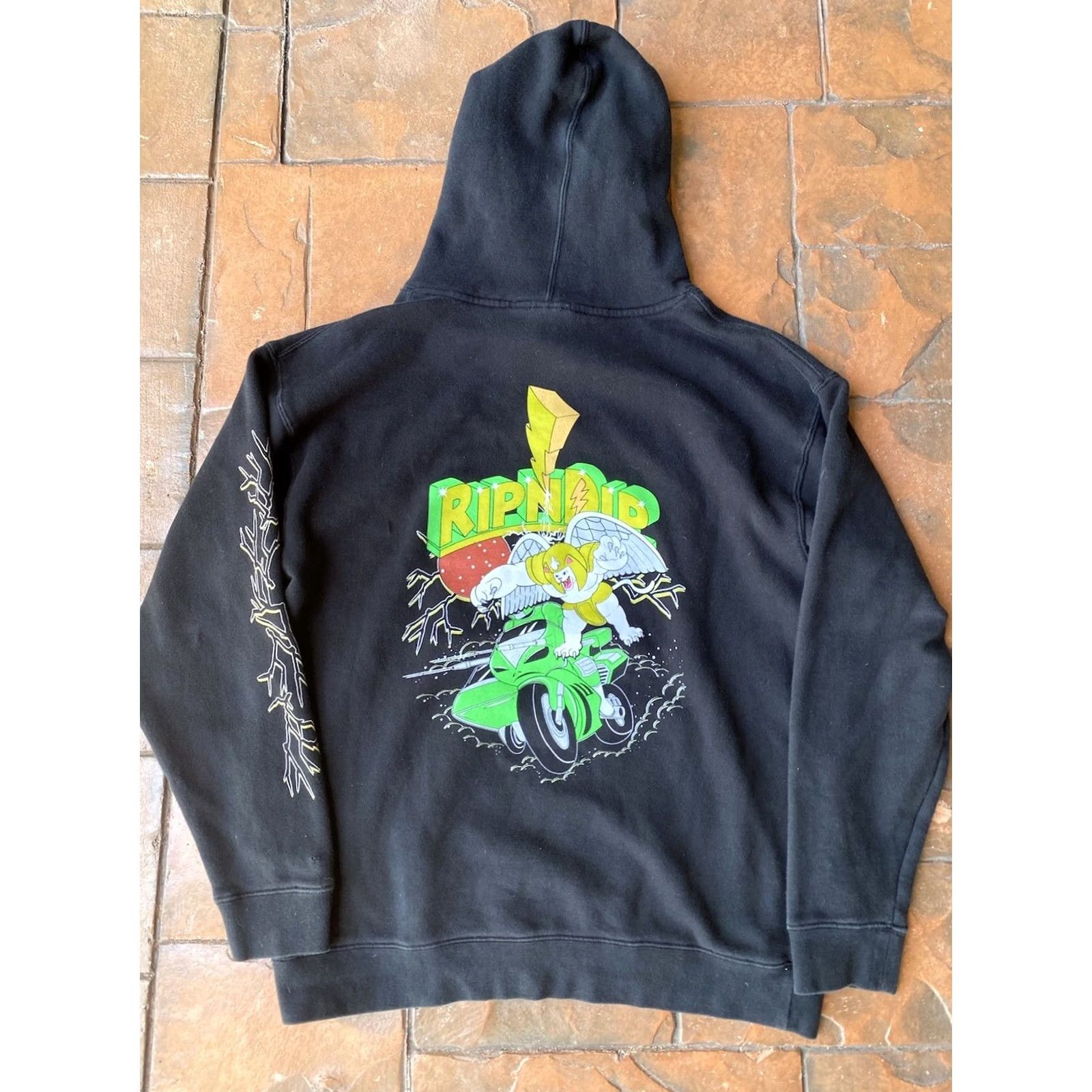 RIPNDIP Rip N Dip Power Nerm Cat Hoodie Sweatshirt L Black Graphic Print Pullover Men Size US L / EU 52-54 / 3 - 2 Thumbnail