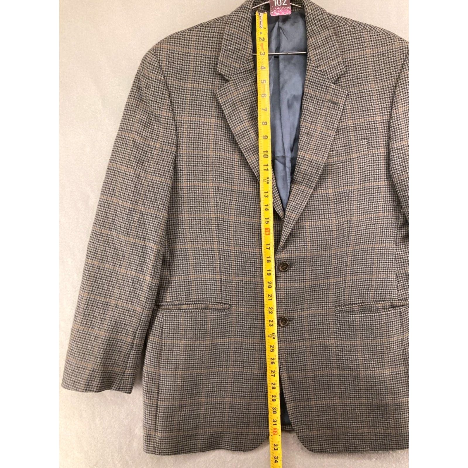 Ralph Lauren LAUREN RALPH LAUREN Mens Blazer 40L Brown Herringbone Wool Classic Fit Two-Button Size 40R - 3 Thumbnail