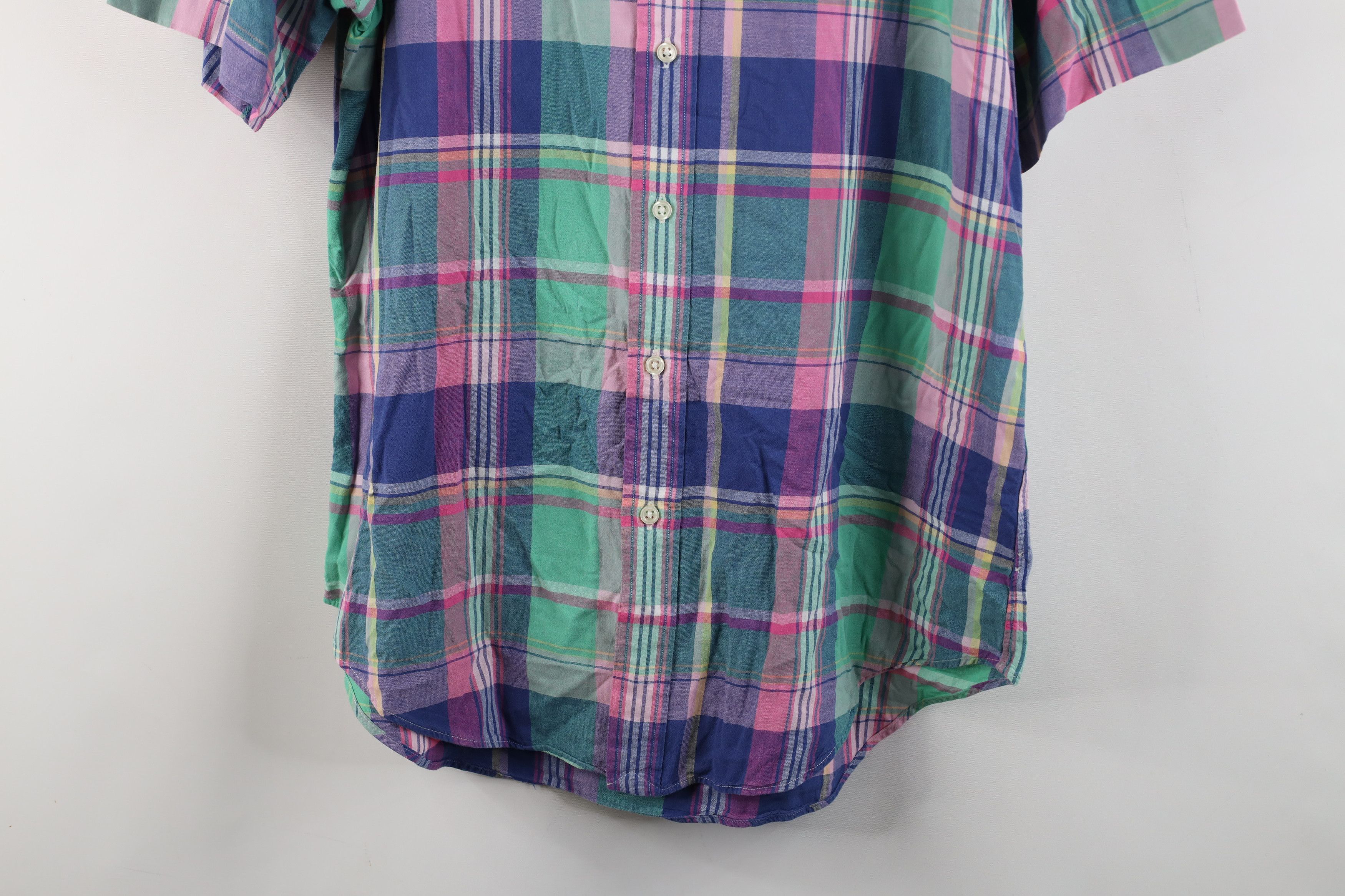 Ralph Lauren × Vintage Vintage 90s Ralph Lauren Madras Plaid Button Down Shirt Size US M / EU 48-50 / 2 - 3 Thumbnail