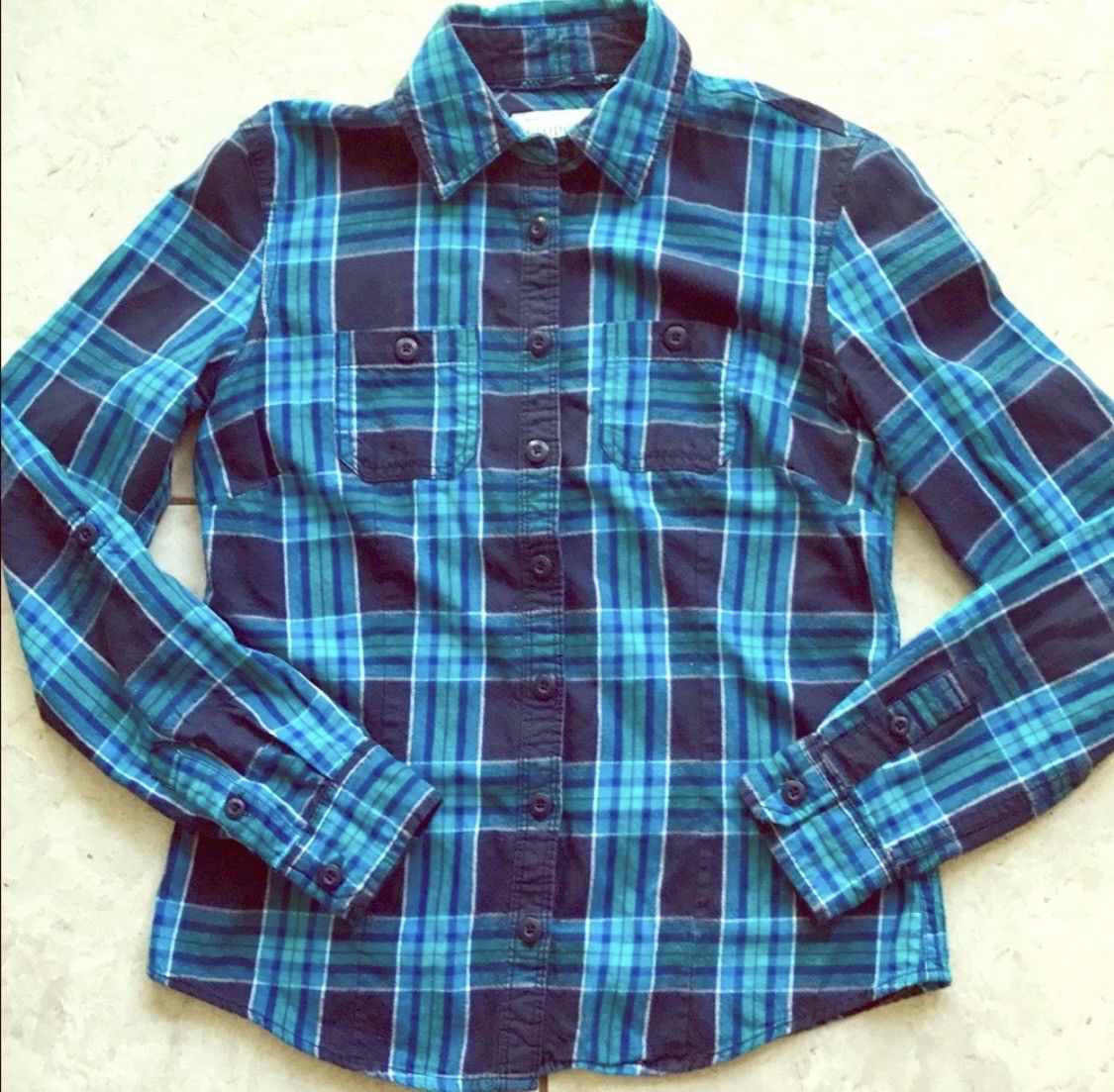 Aeropostale VINTAGE AEROPOSTALE PLAID FITTED BUTTON UP BLOUSE TOP SHIRT Size M / US 6-8 / IT 42-44 - 1 Thumbnail
