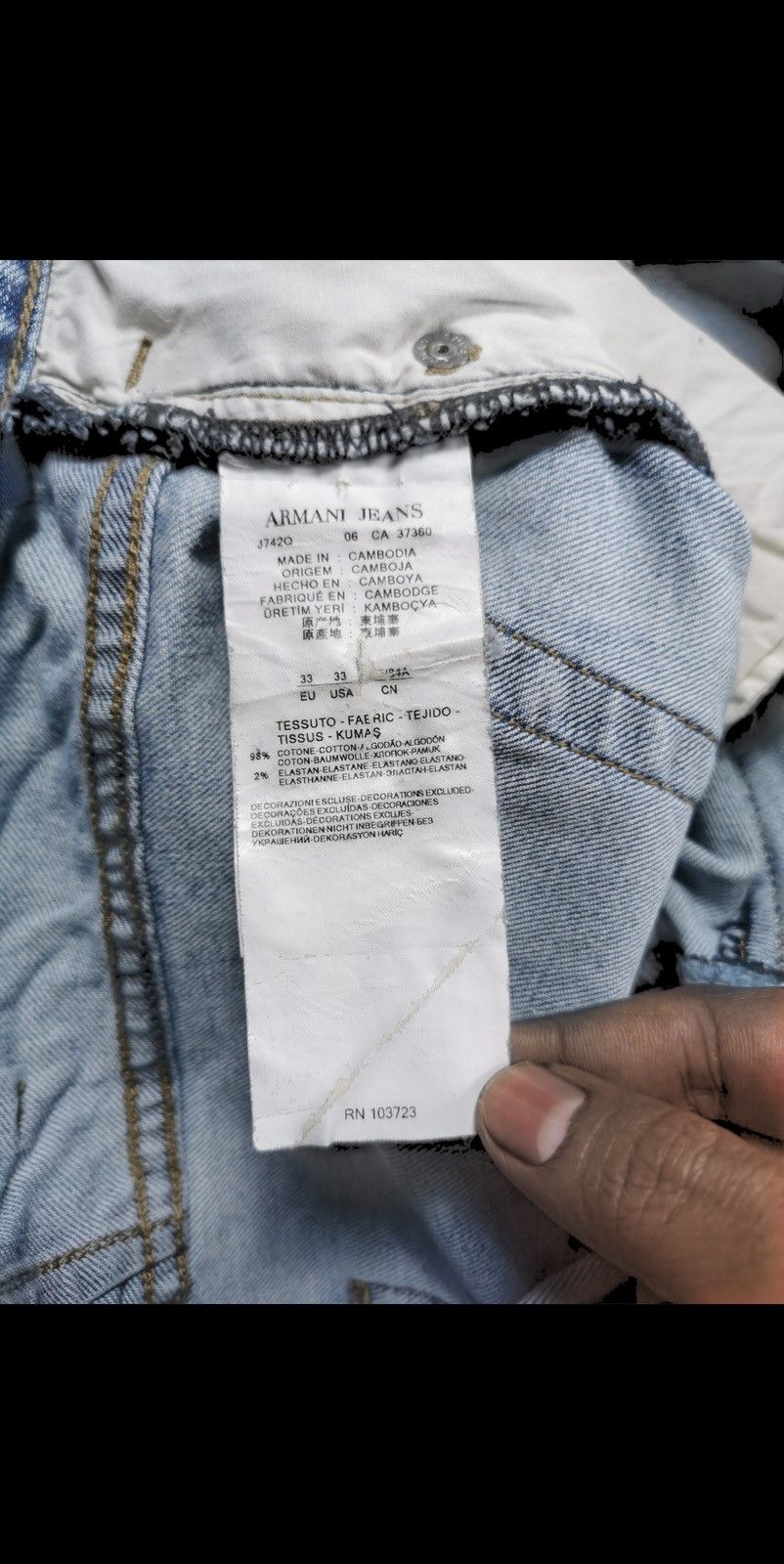 Armani Aj armani light wash denim jeans distressed Size US 34 / EU 50 - 7 Thumbnail