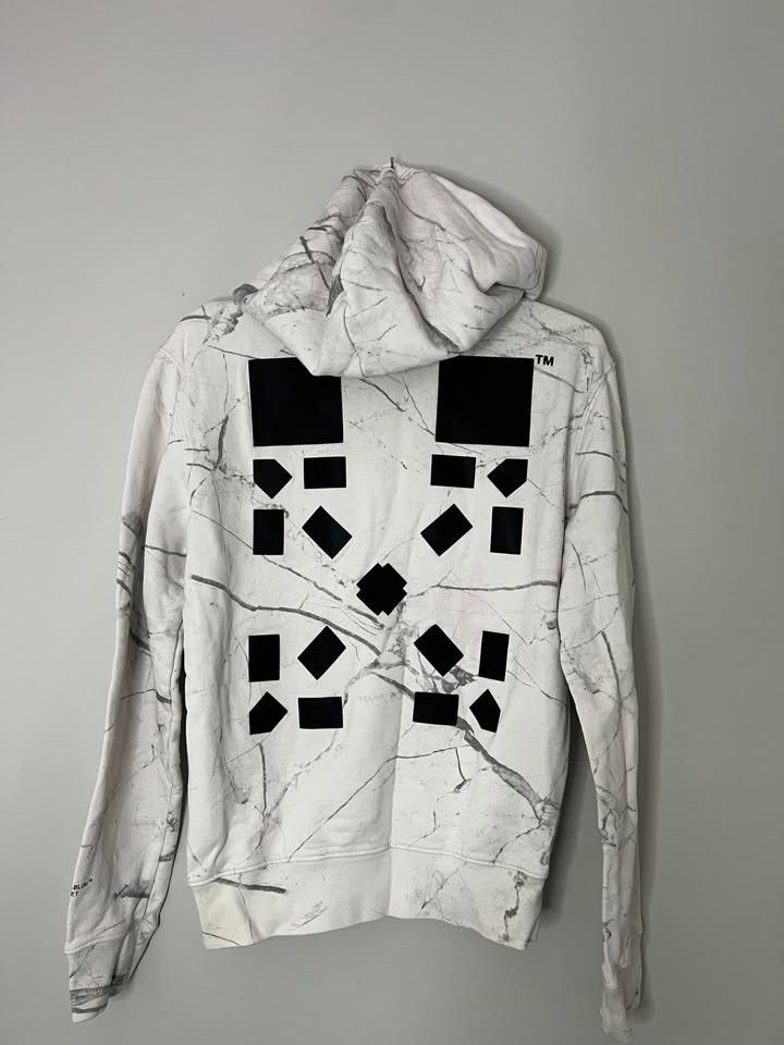 Off-White RARE Off-White Marble Hoodie - Virgil Abloh Size US XS / EU 42 / 0 - 2 Thumbnail