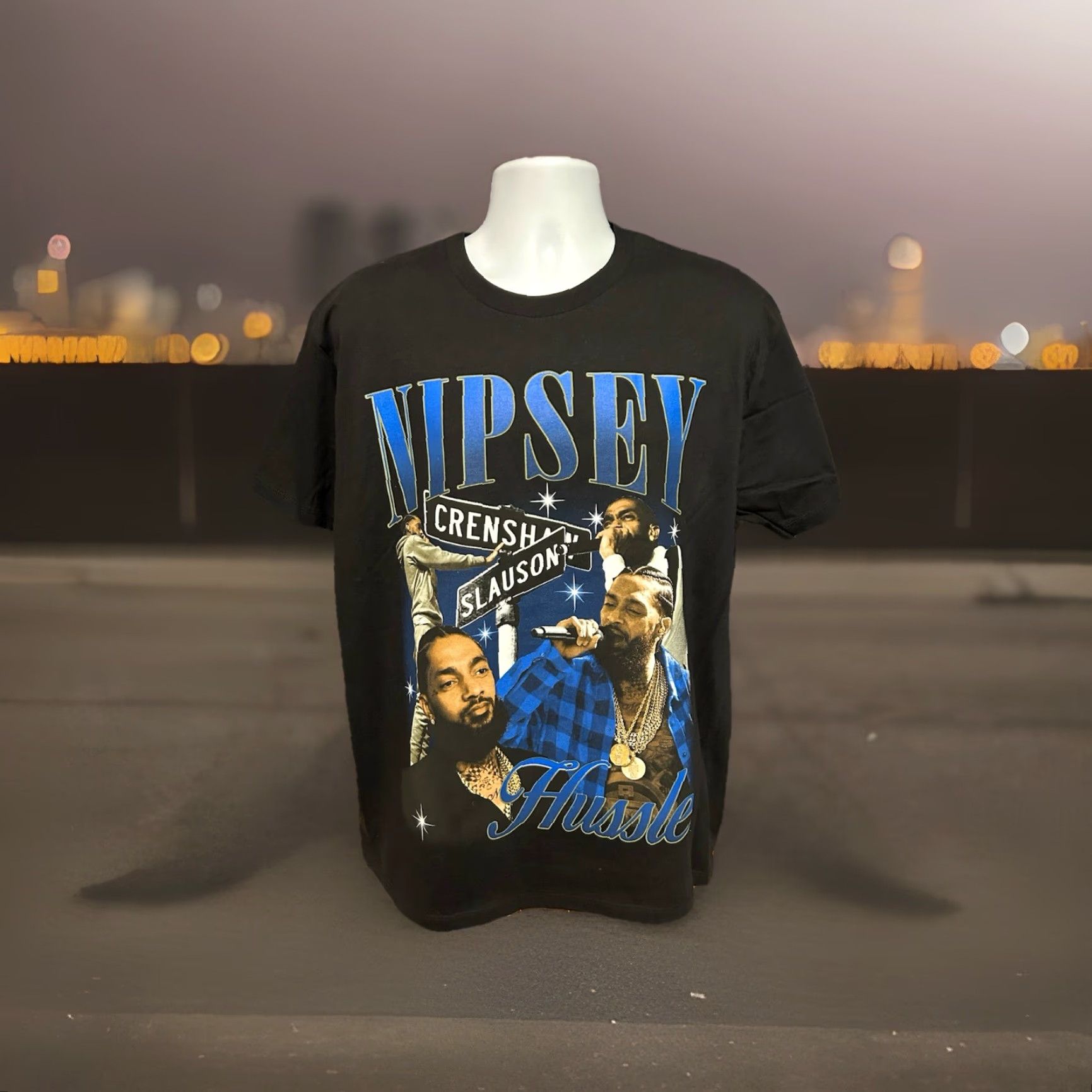 Vintage VINTAGE Nipsey Hustle Crenshaw Slauson Shirt Men L Black Short Sleeve Nipsey Hustle Shirt Graphic Print West Coast Hip Hop Rap Crew Neck 90s? No Size US L / EU 52-54 / 3 - 7 Thumbnail