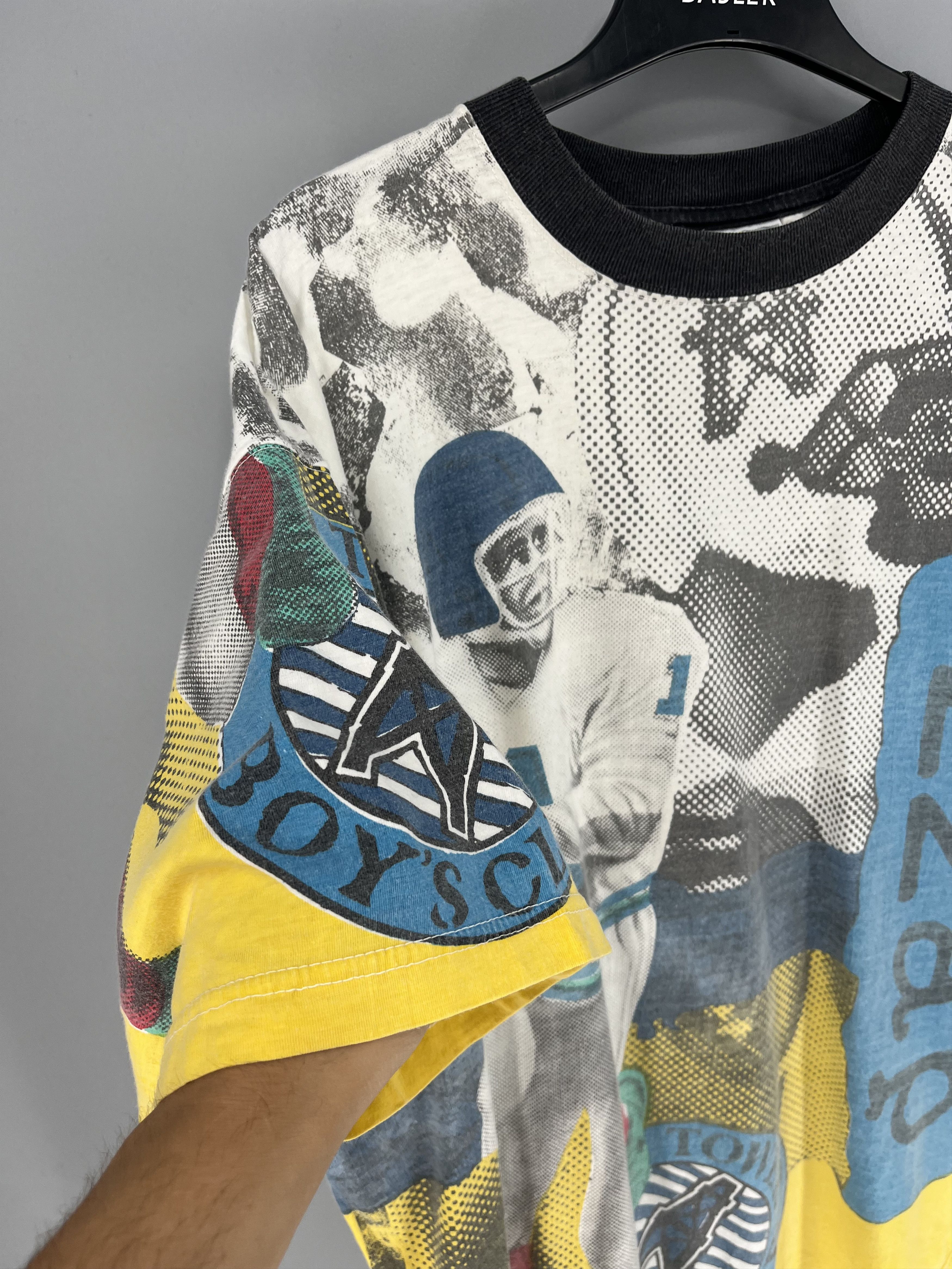 NFL × Sports Specialties × Vintage Vintage 90s NFL American Football Tower Boys fullprint tees Size US XL / EU 56 / 4 - 8 Thumbnail