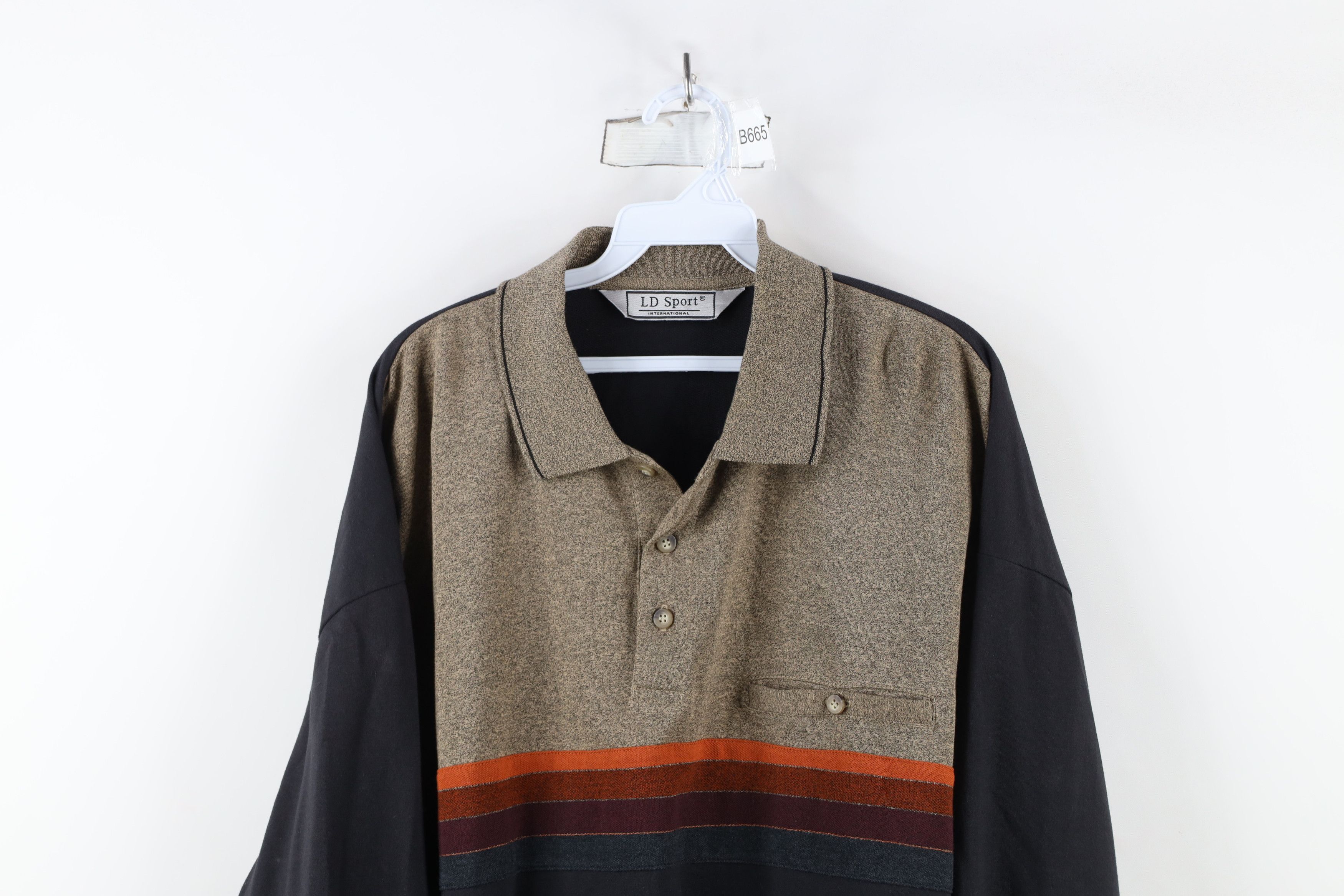 Vintage Vintage 90s Streetwear Striped Pullover Long Sleeve Polo Size US XXL / EU 58 / 5 - 2 Thumbnail