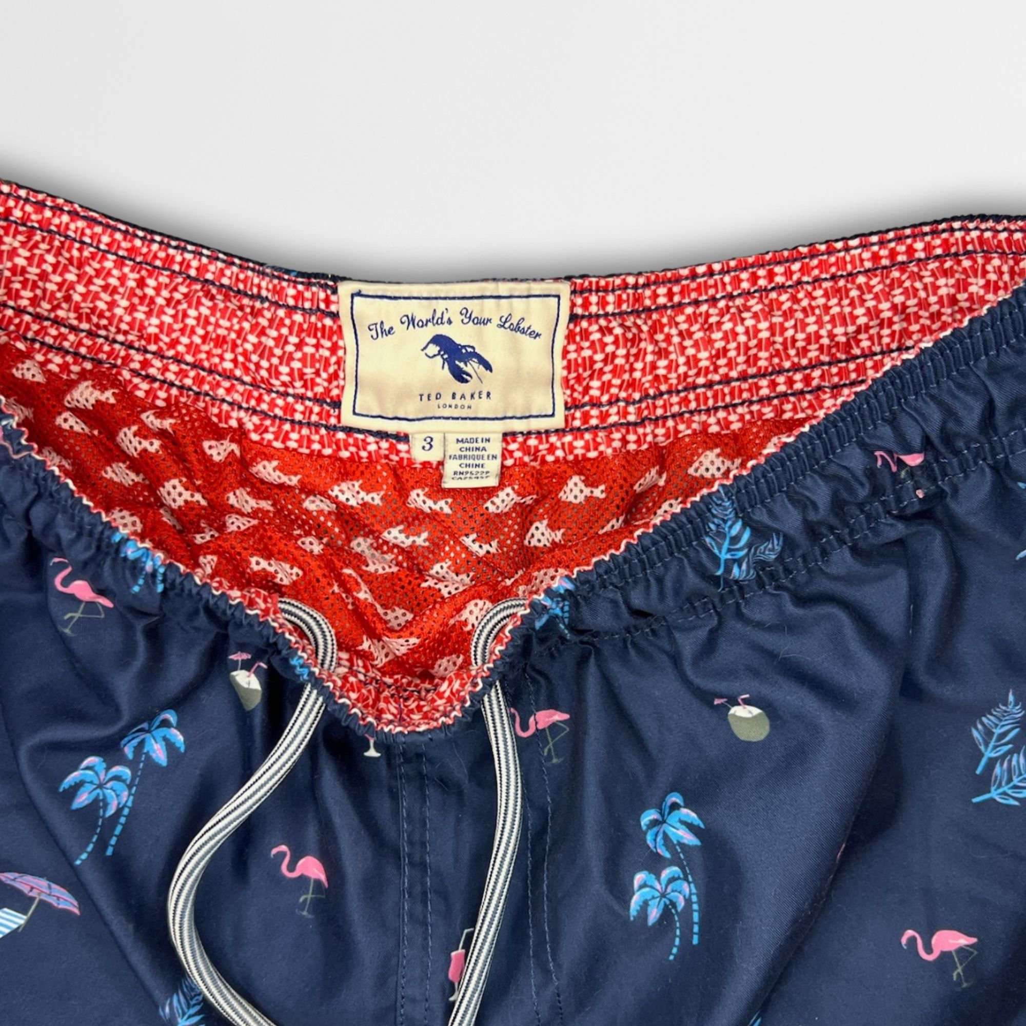 Ted Baker Ted Baker Mens The Worlds Your Lobster Swim Shorts Navy Blue Size US 32 / EU 48 - 4 Thumbnail