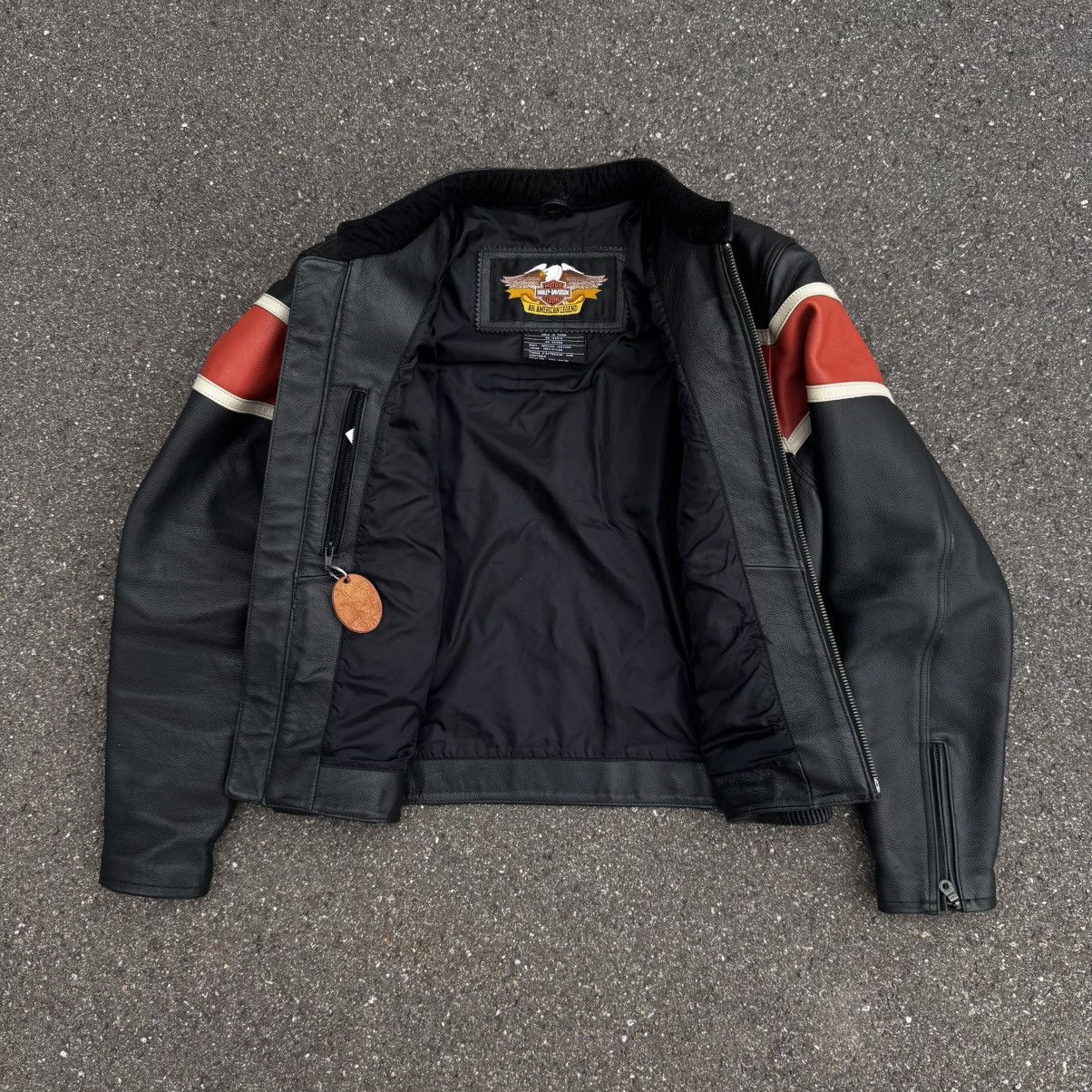 Harley Davidson Leather jacket Harley Davidson black orange motorcycle usa Size L / US 10 / IT 46 - 5 Thumbnail